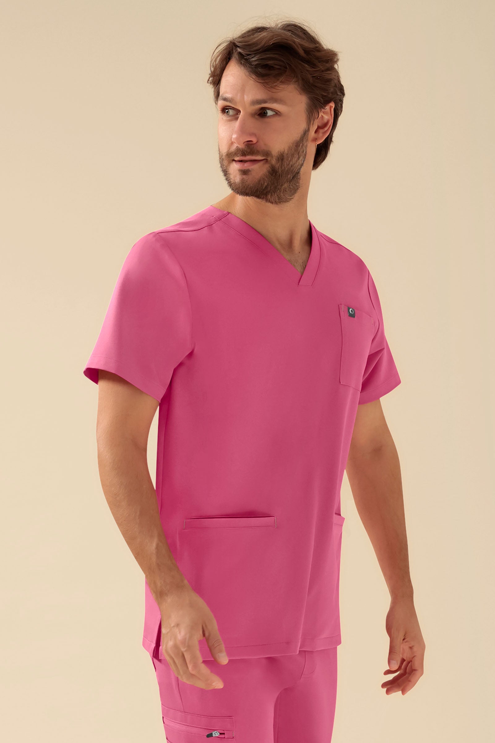 KAERE oversteektuniek heren - V-hals oud rose