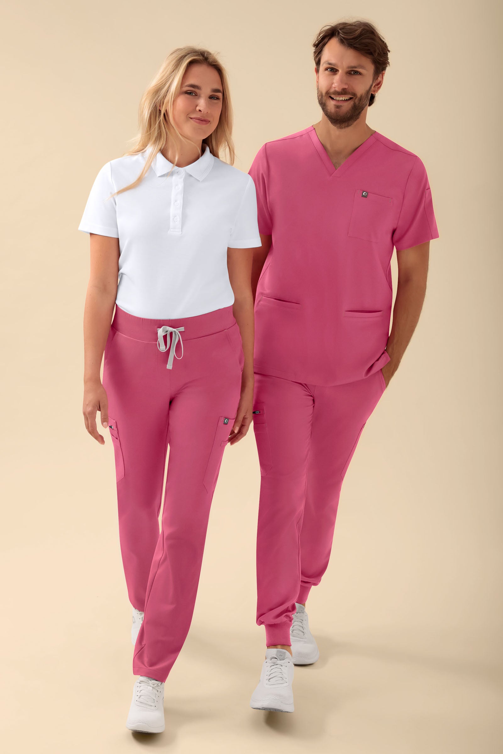 KAERE oversteektuniek heren - V-hals oud rose