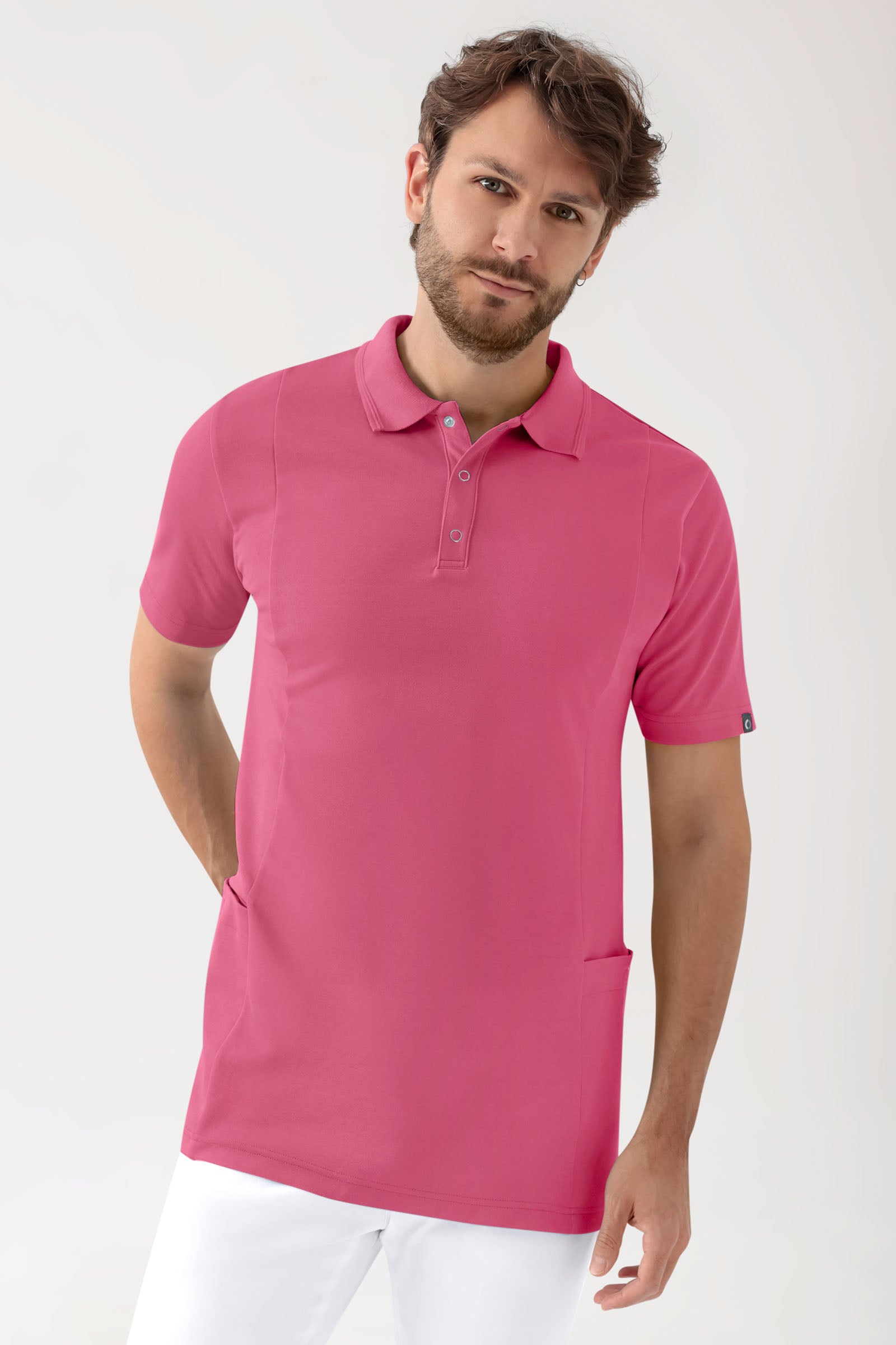 COMFY FLEX Stretch oversteektuniek heren - polokraag oud rose