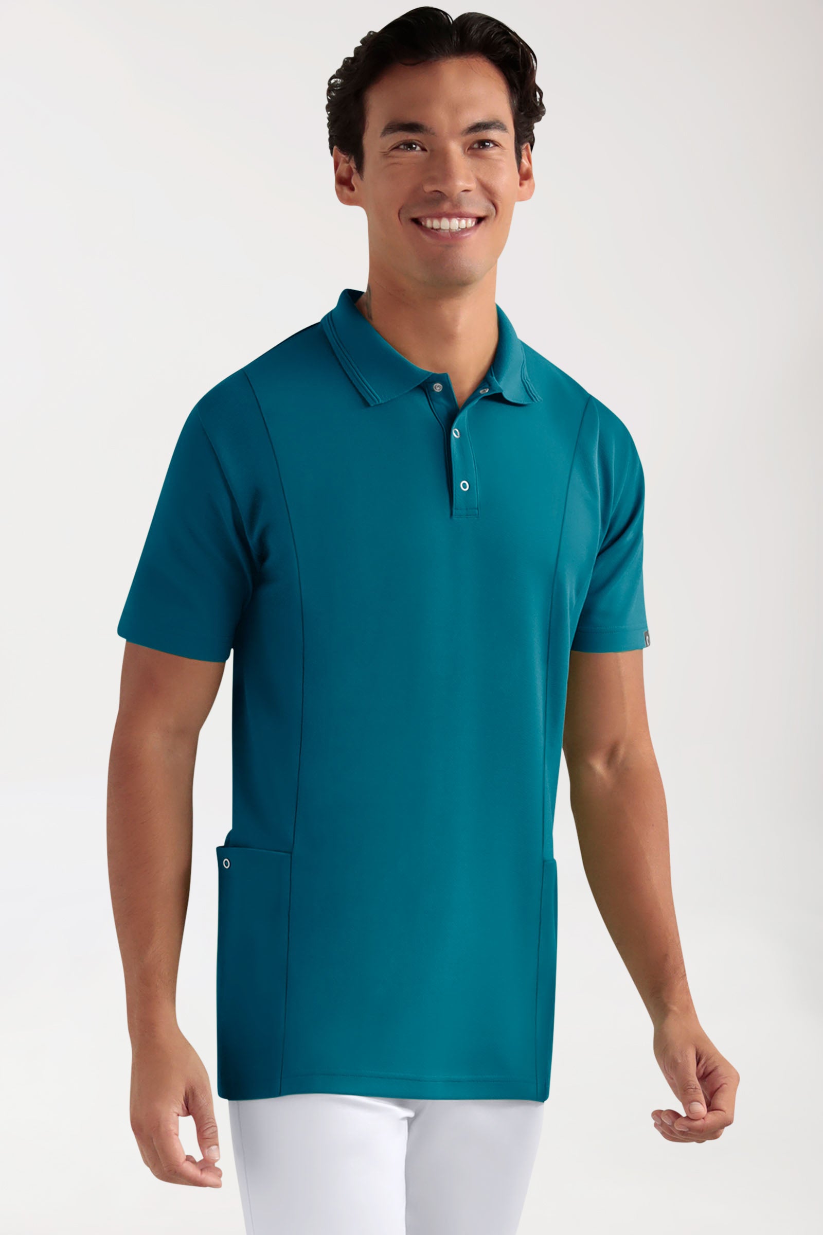 COMFY FLEX Stretch oversteektuniek heren - polokraag petrol