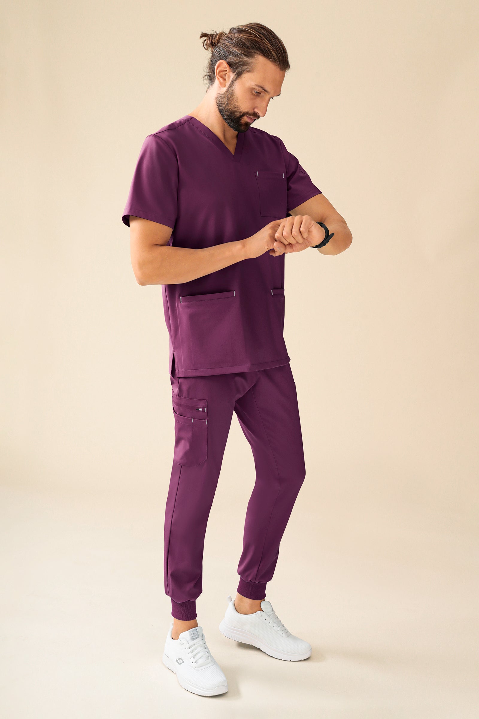 KAERE oversteektuniek heren - V-hals pruimen