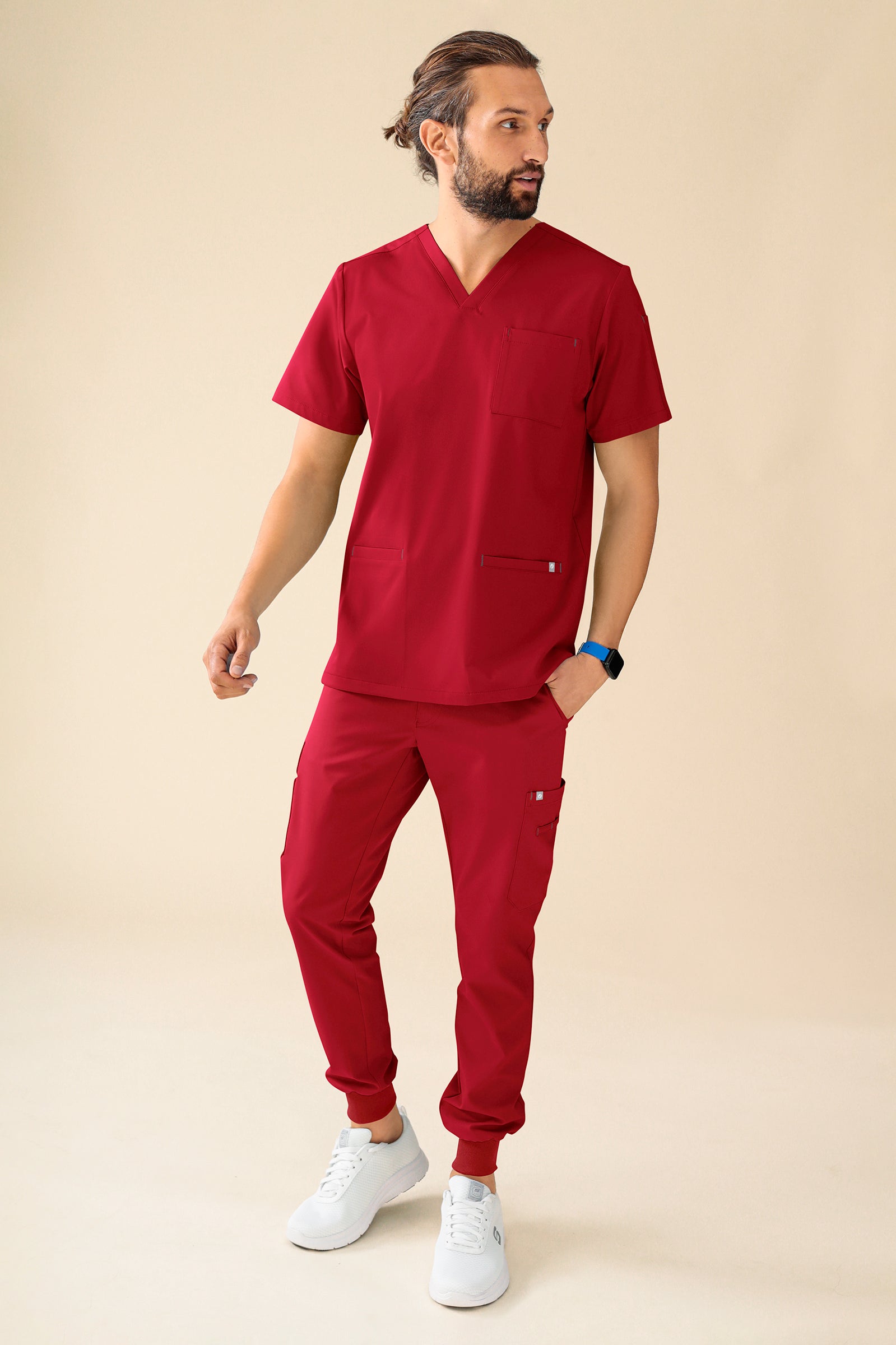 KAERE oversteektuniek heren - V-hals rood