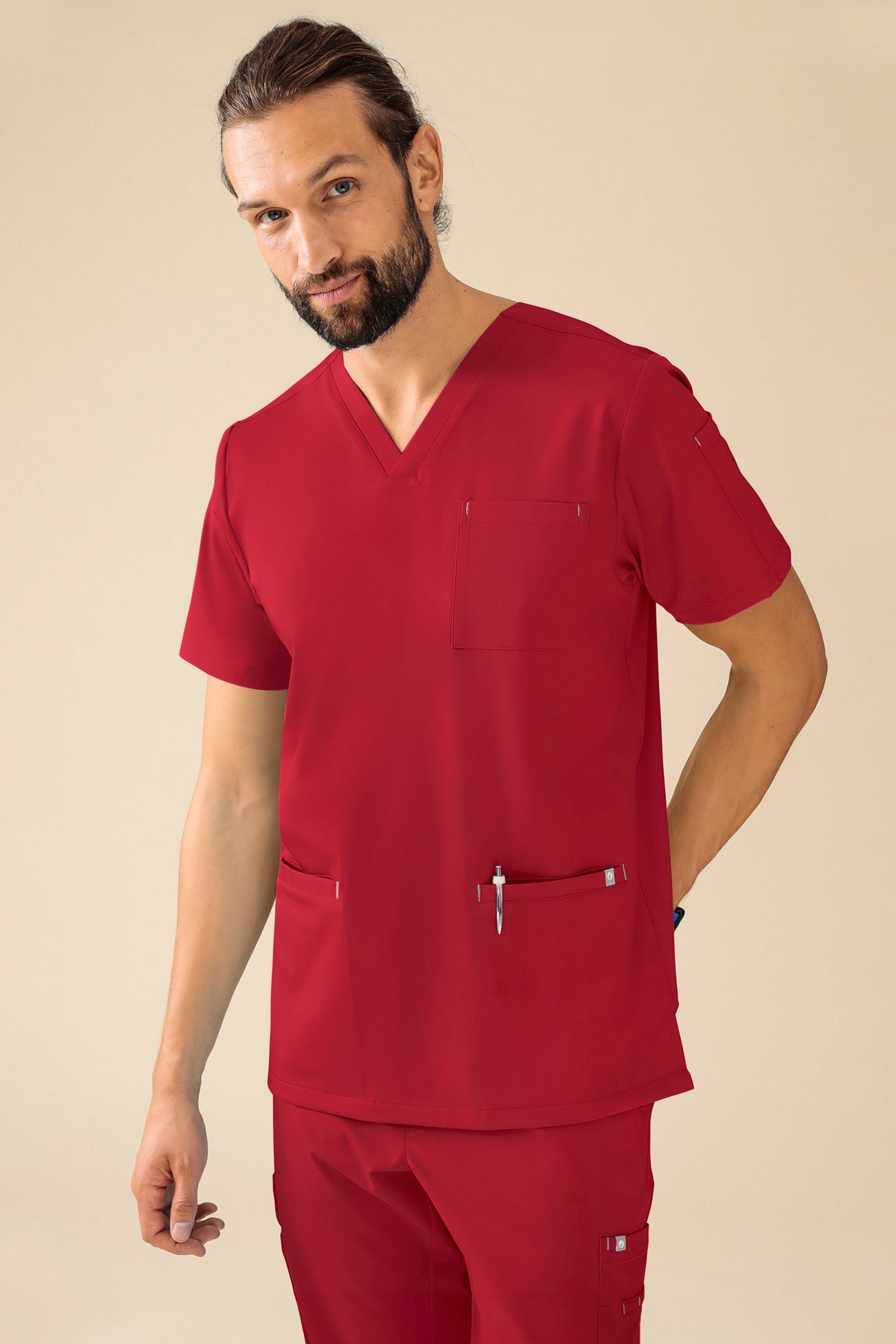 KAERE oversteektuniek heren - V-hals rood