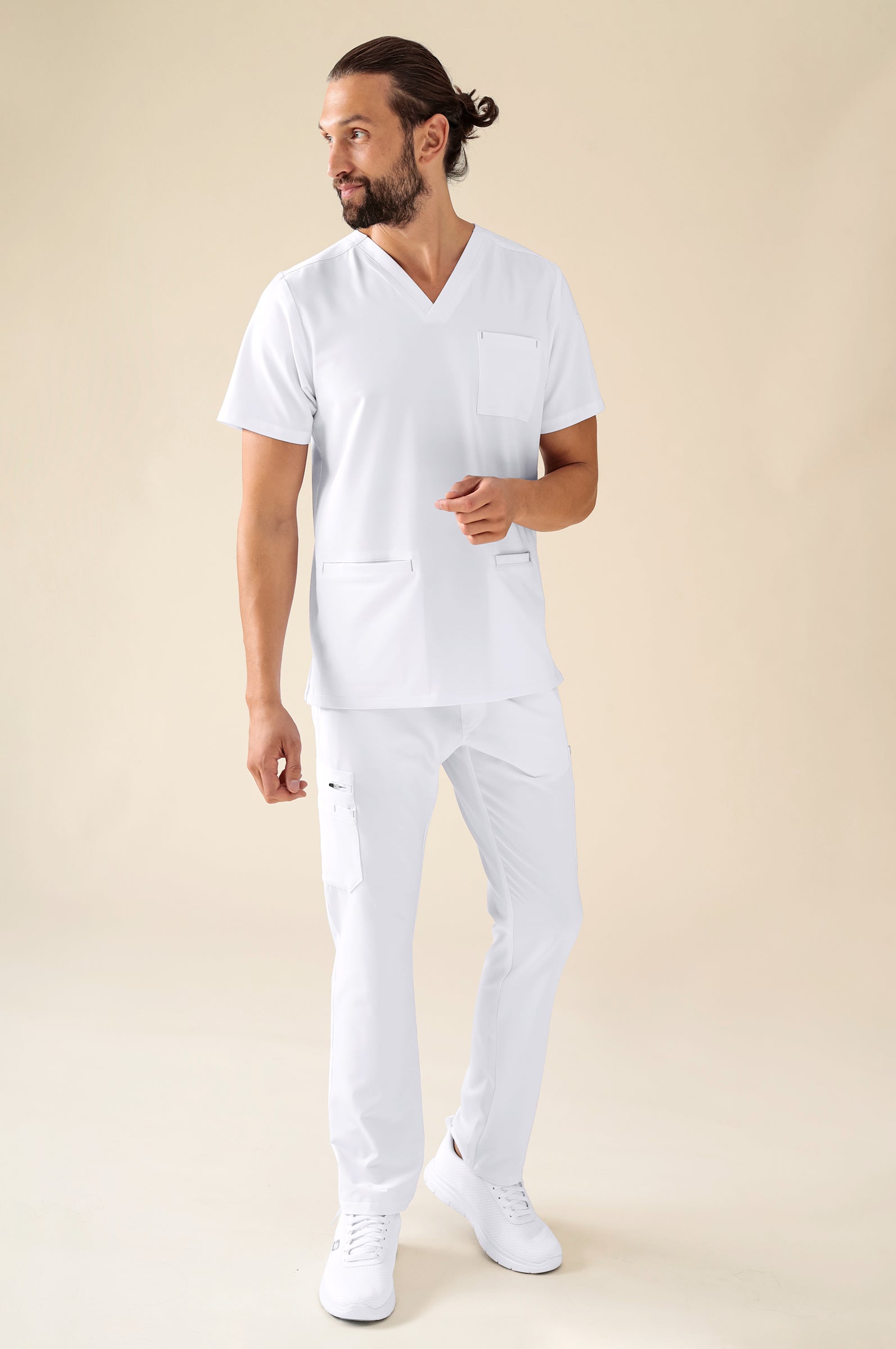 KAERE oversteektuniek heren - V-hals wit