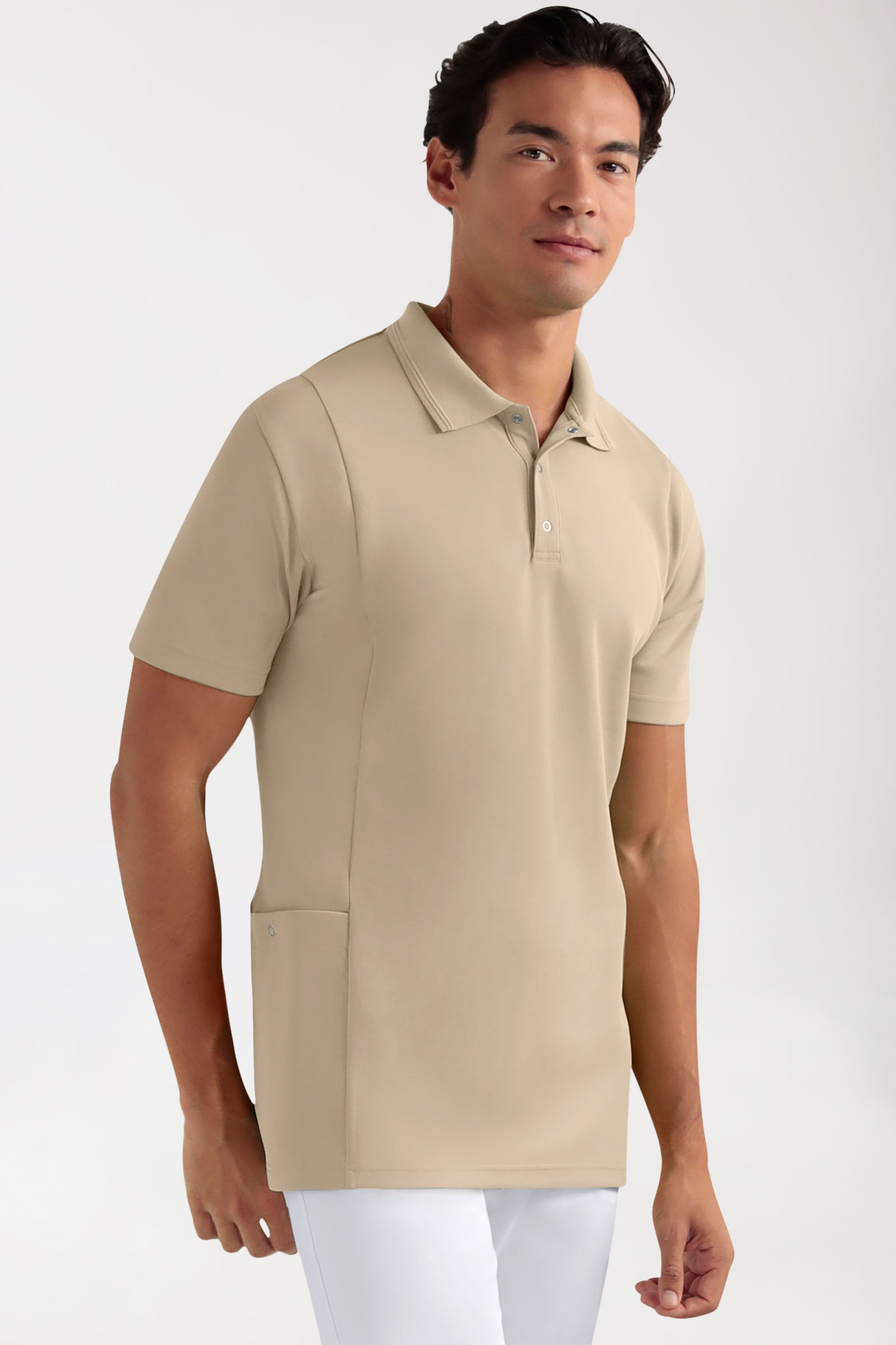 COMFY FLEX Stretch oversteektuniek heren - polokraag zand