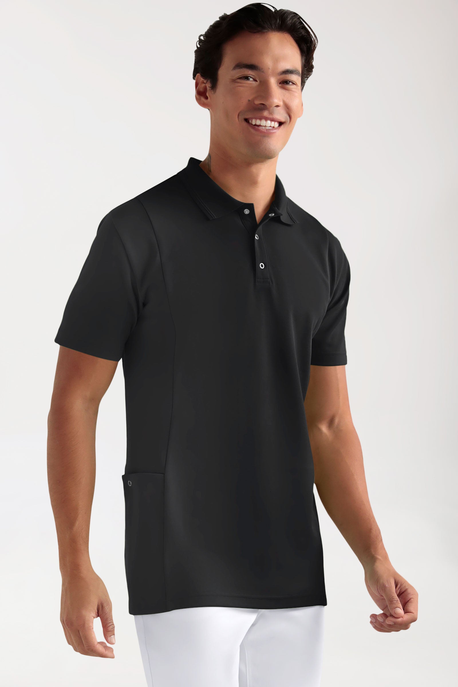 COMFY FLEX Stretch oversteektuniek heren - polokraag zwart