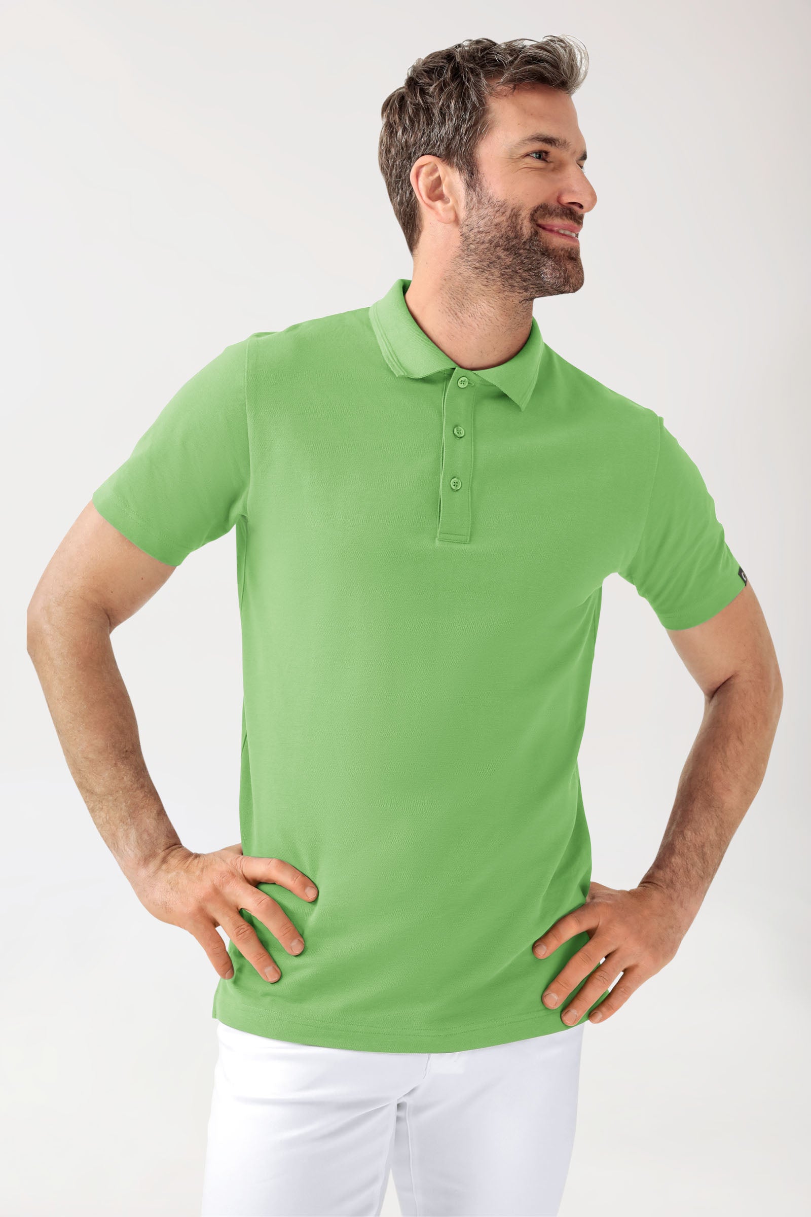 COMFY FLEX stretch shirt heren - polokraag appelgroen