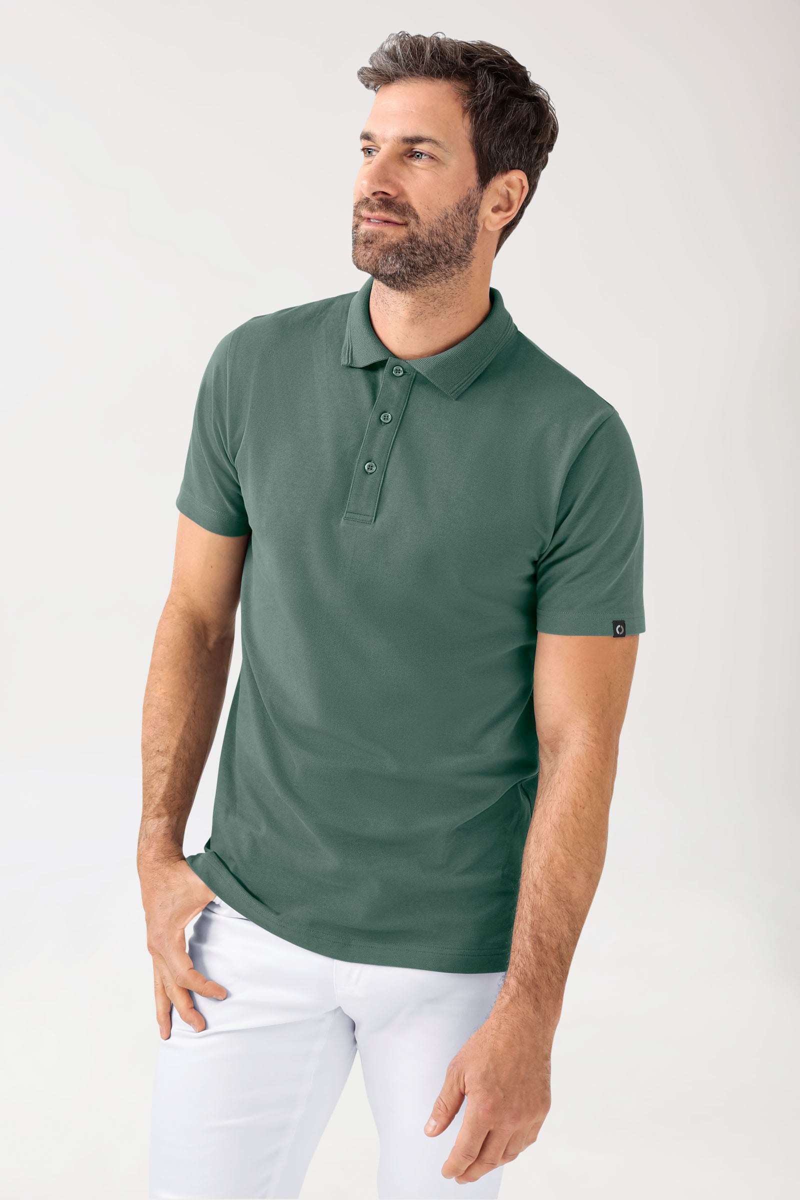 COMFY FLEX stretch shirt heren - polokraag donkergroen