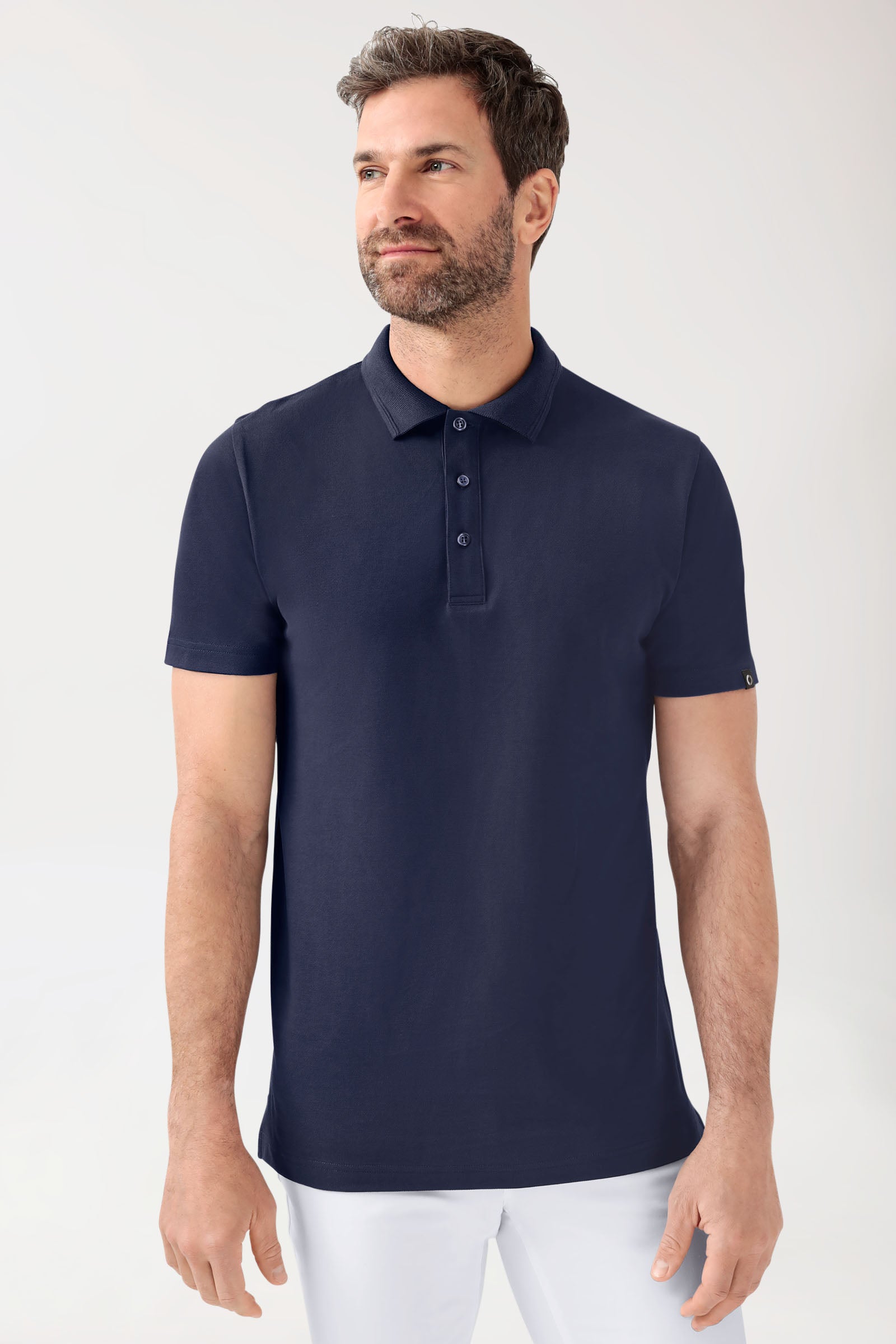 COMFY FLEX stretch shirt heren - polokraag navy