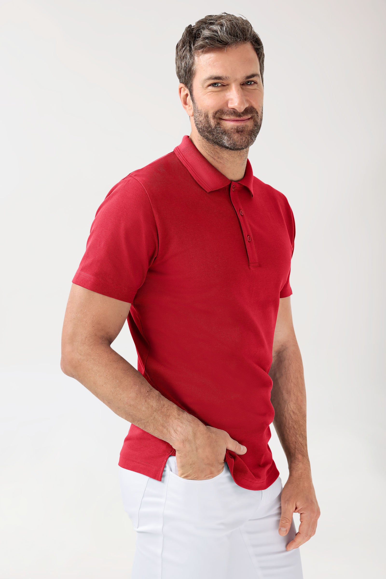 COMFY FLEX stretch shirt heren - polokraag rood