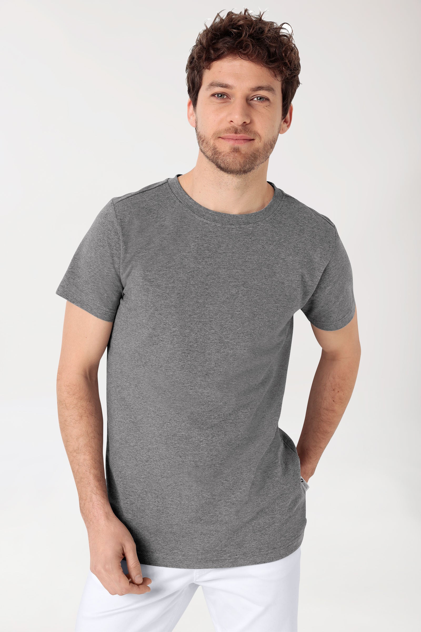 CORE shirt heren - ronde hals donkergrijs melange