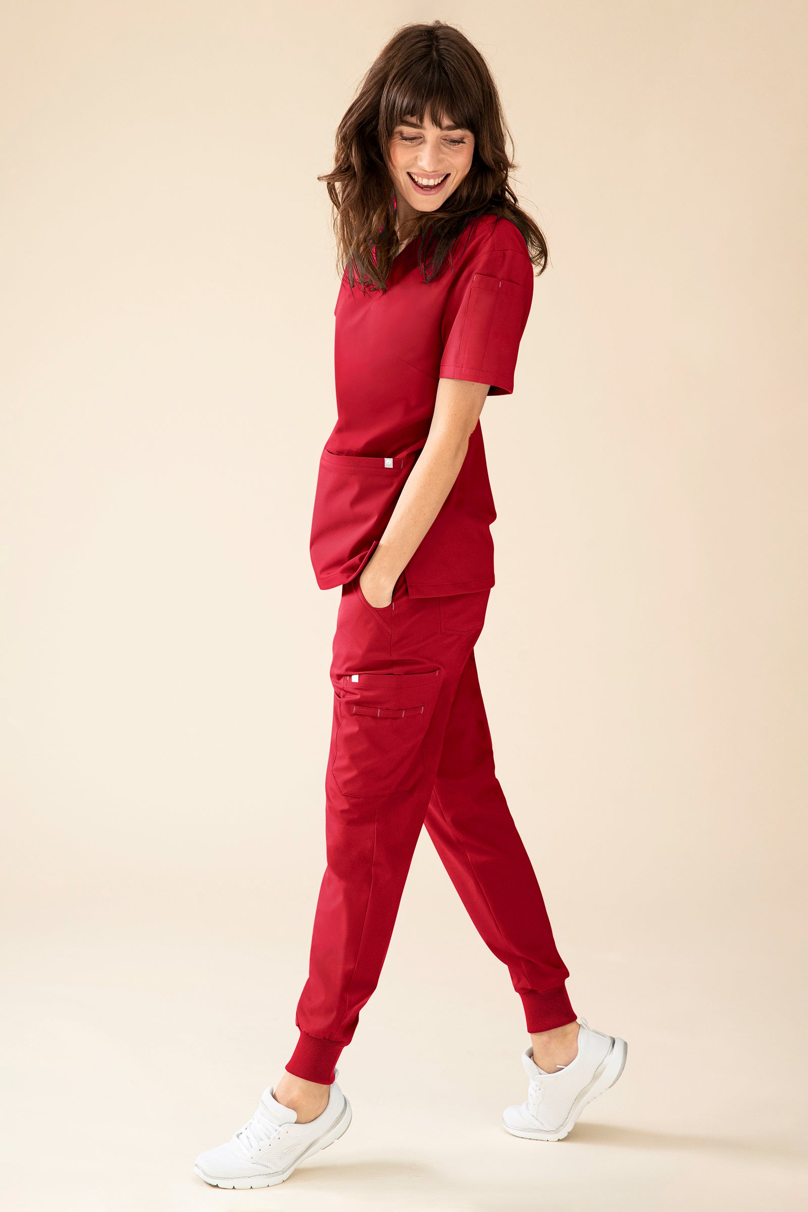 KAERE oversteektuniek dames - V-hals rood