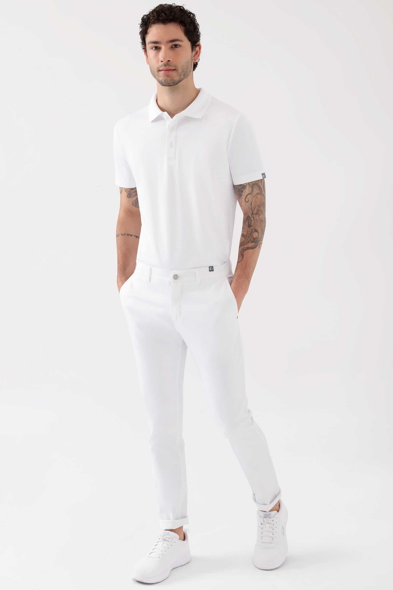 COMFY FLEX broek heren - chino stijl wit