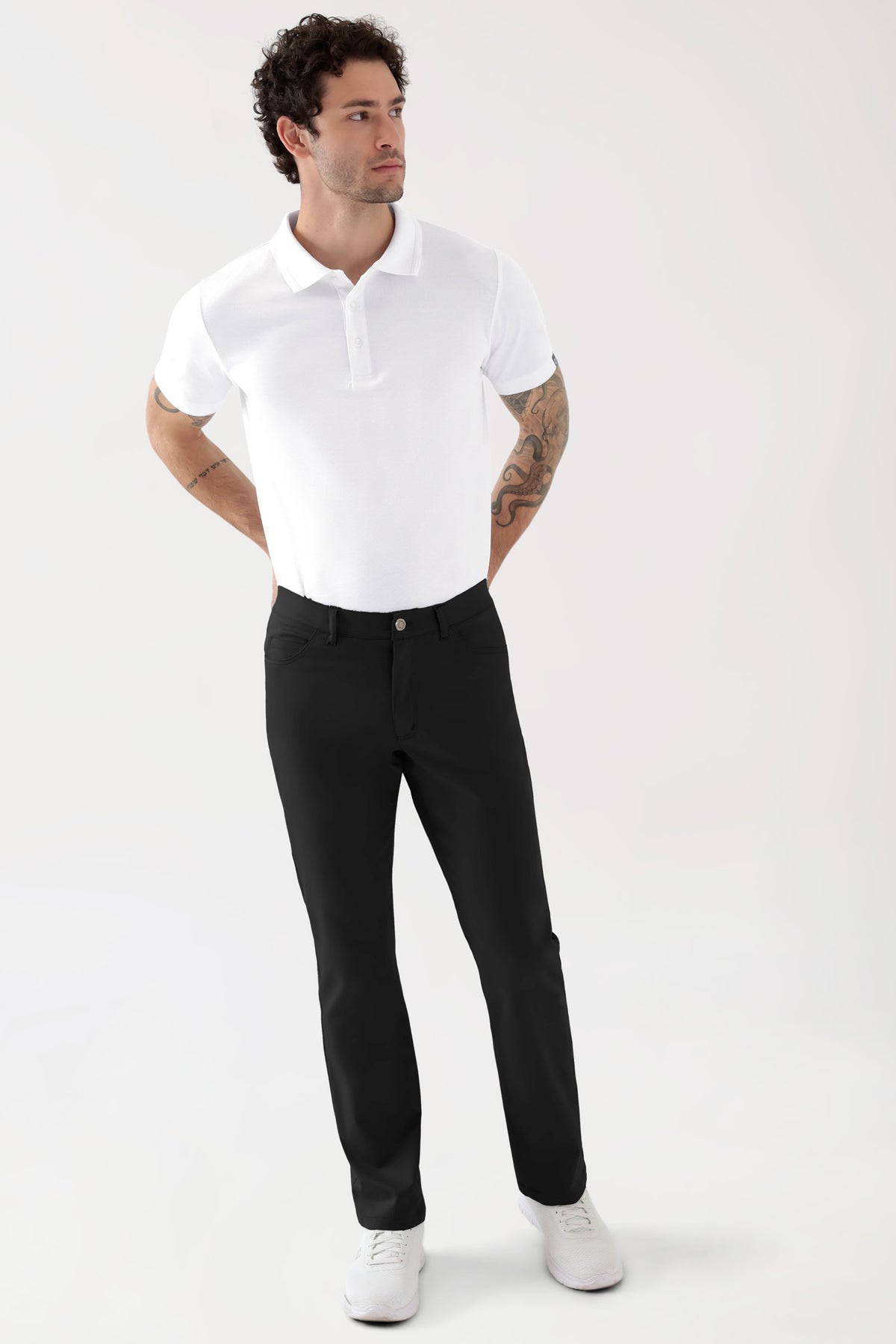 COMFY FLEX 5-pocket broek heren - rechte pijp zwart