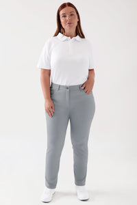 COMFY FLEX 5-pocket broek dames - slanke pijp grijs