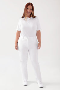 COMFY FLEX 5-pocket broek dames - rechte pijp wit