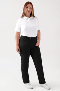 COMFY FLEX 5-pocket broek dames - rechte pijp zwart