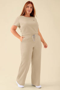 KAERE broek dames - wijd been zand