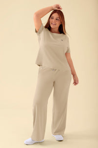 KAERE shirt dames - ronde hals zand