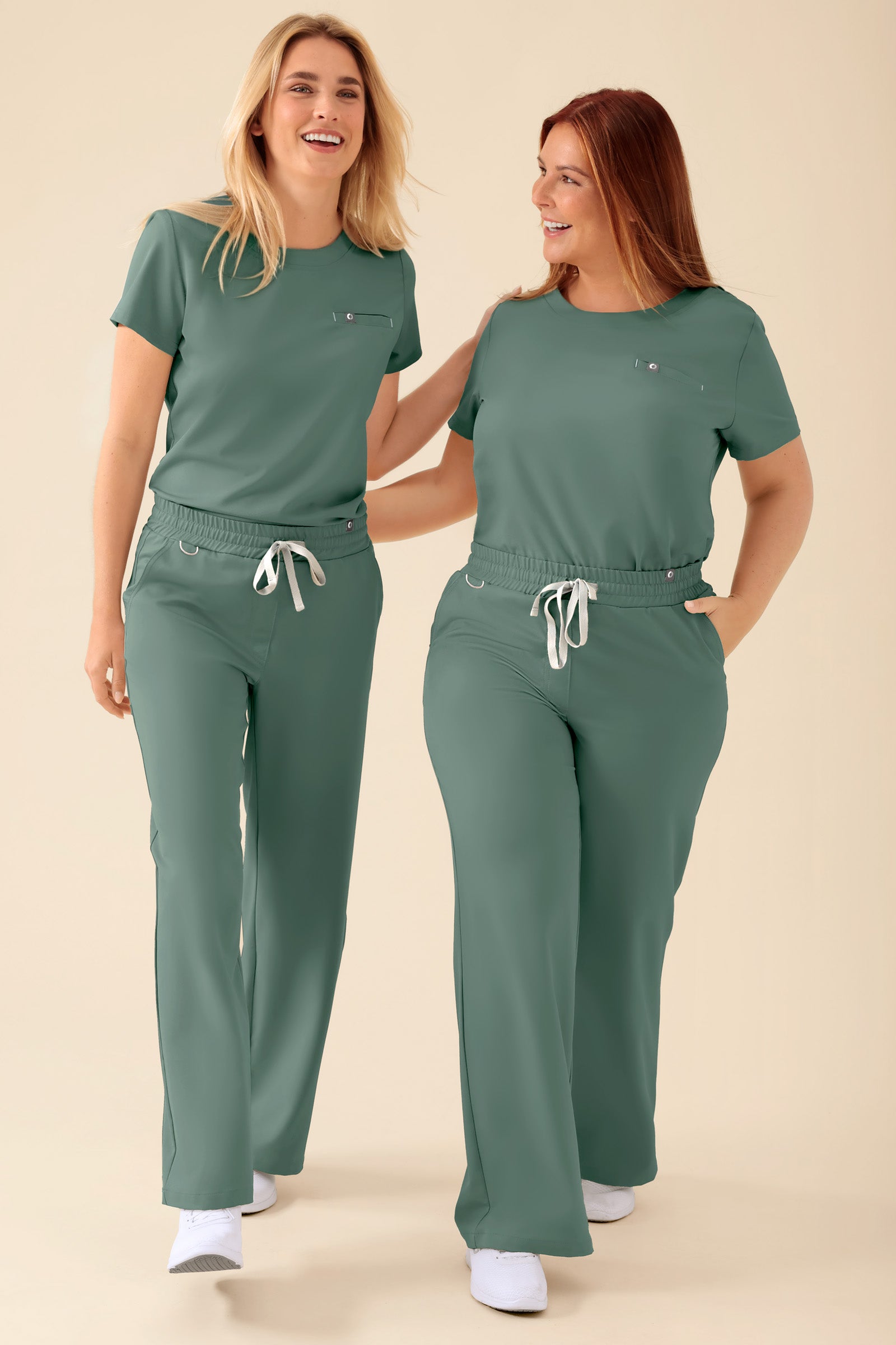KAERE broek dames - wijd been donkergroen, Voorzijde view