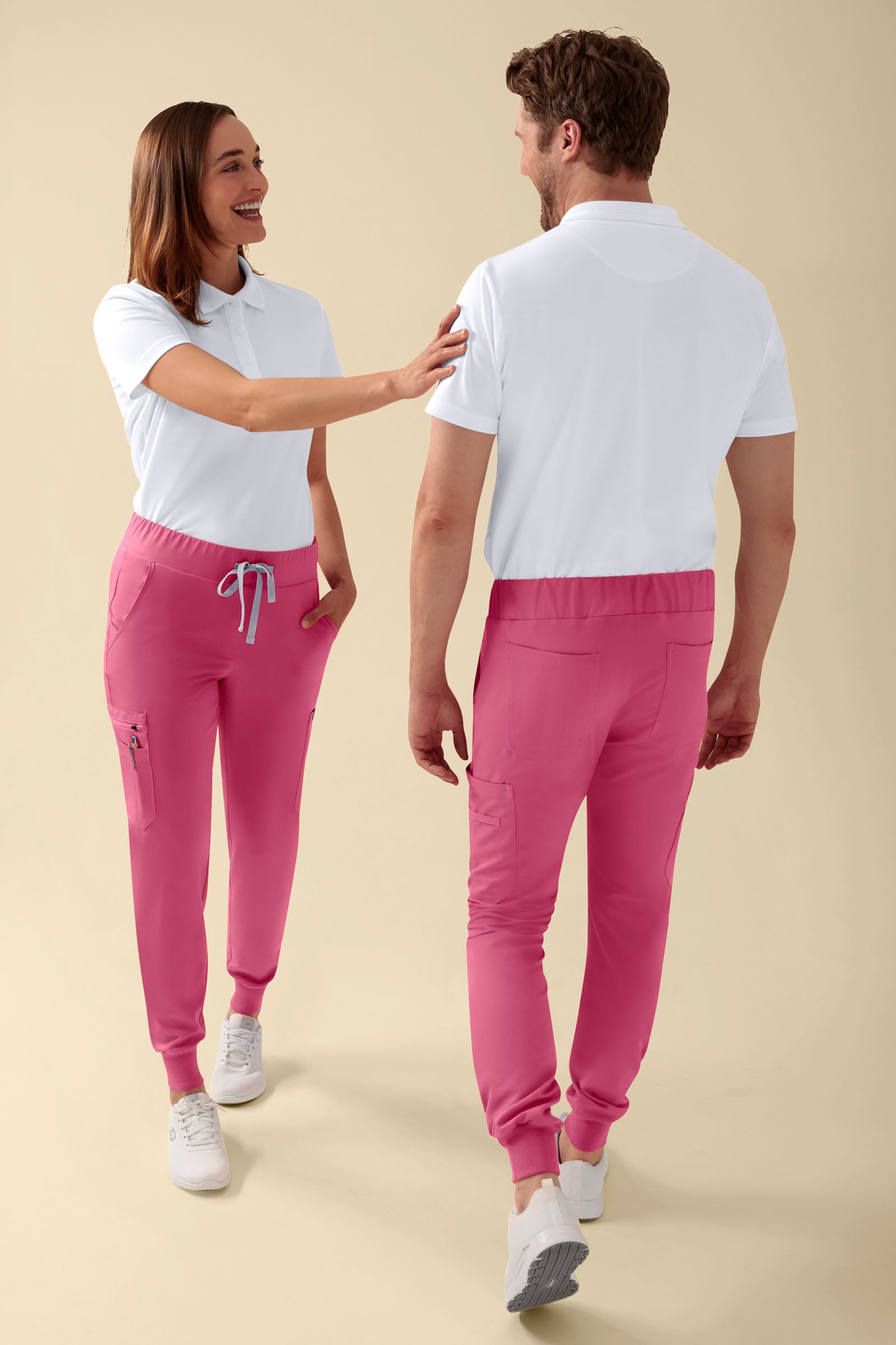 KAERE broek dames - zoom met elastische boord en beenzak oud rose, Voorzijde view