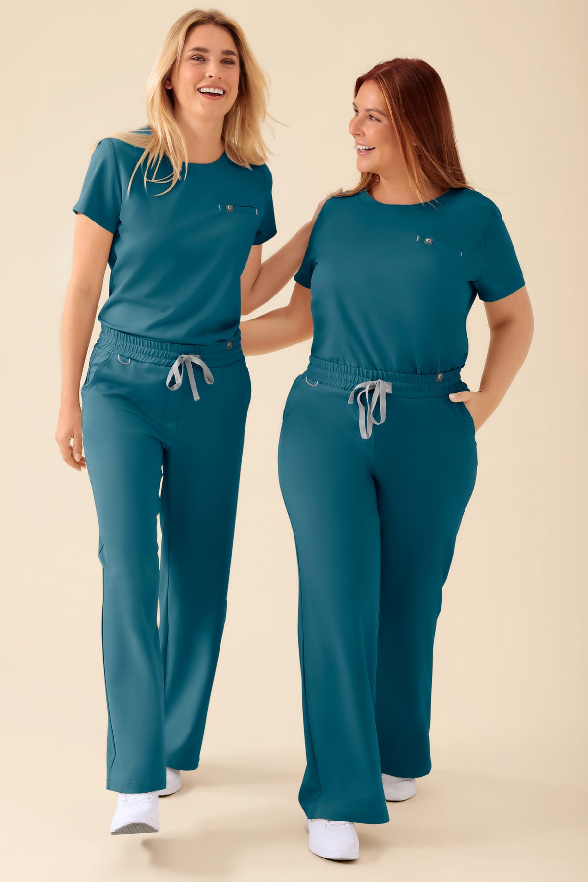 KAERE broek dames - wijd been petrol, Voorzijde view