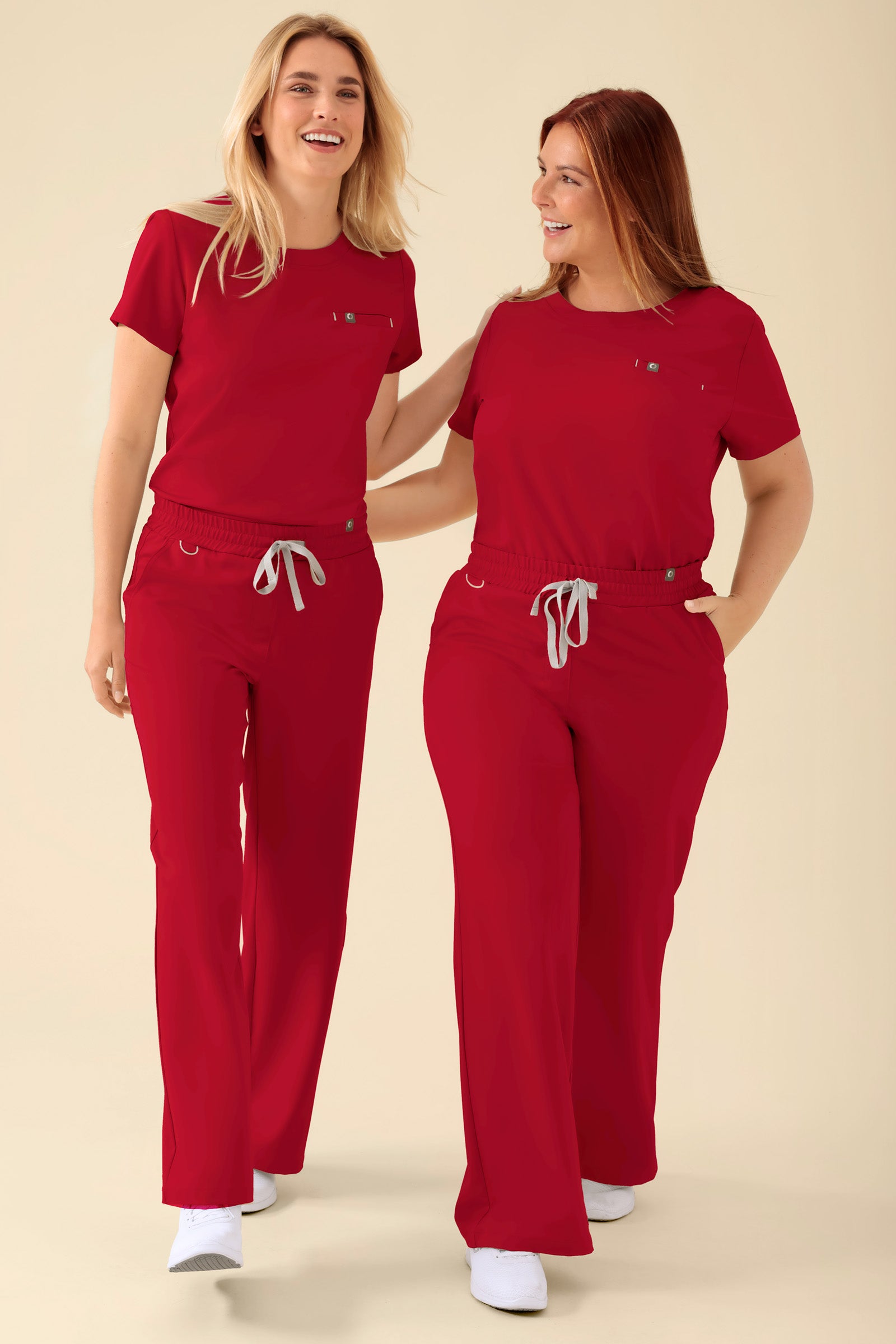KAERE broek dames - wijd been rood, Voorzijde view