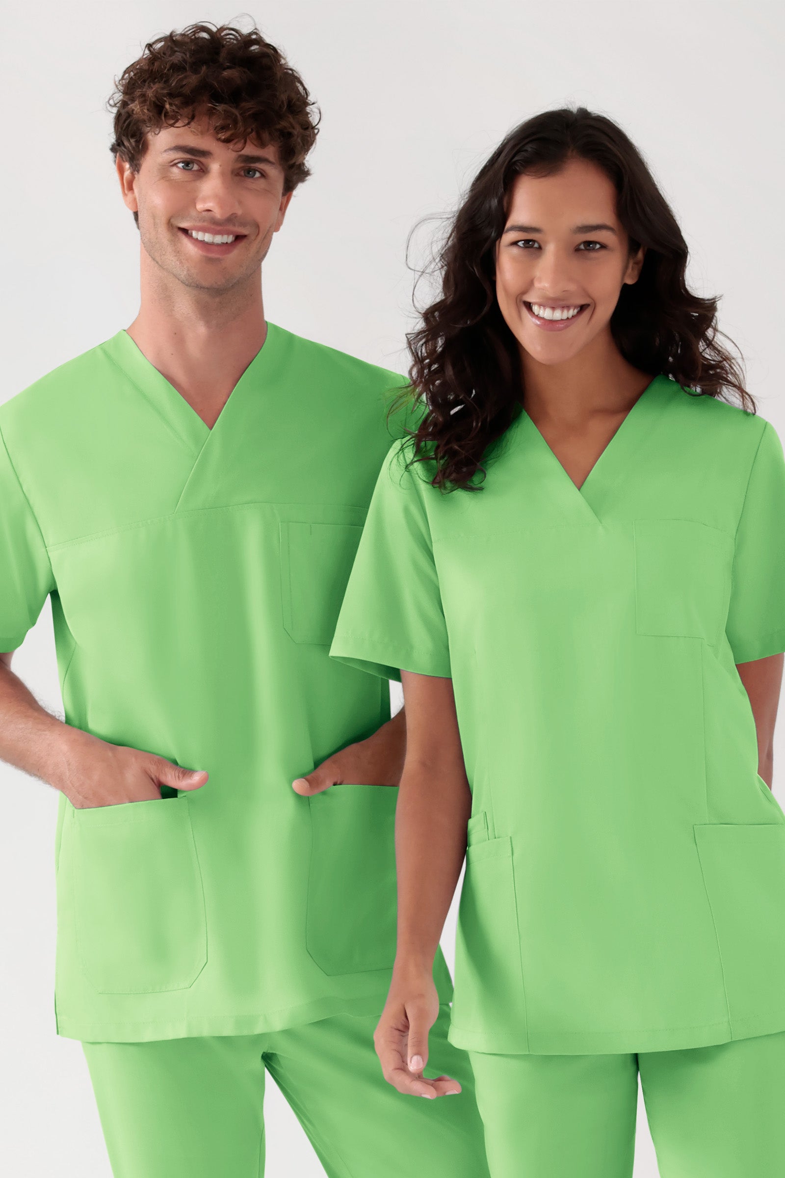 TENCEL™ oversteektuniek dames - V-hals appelgroen, Voorzijde view