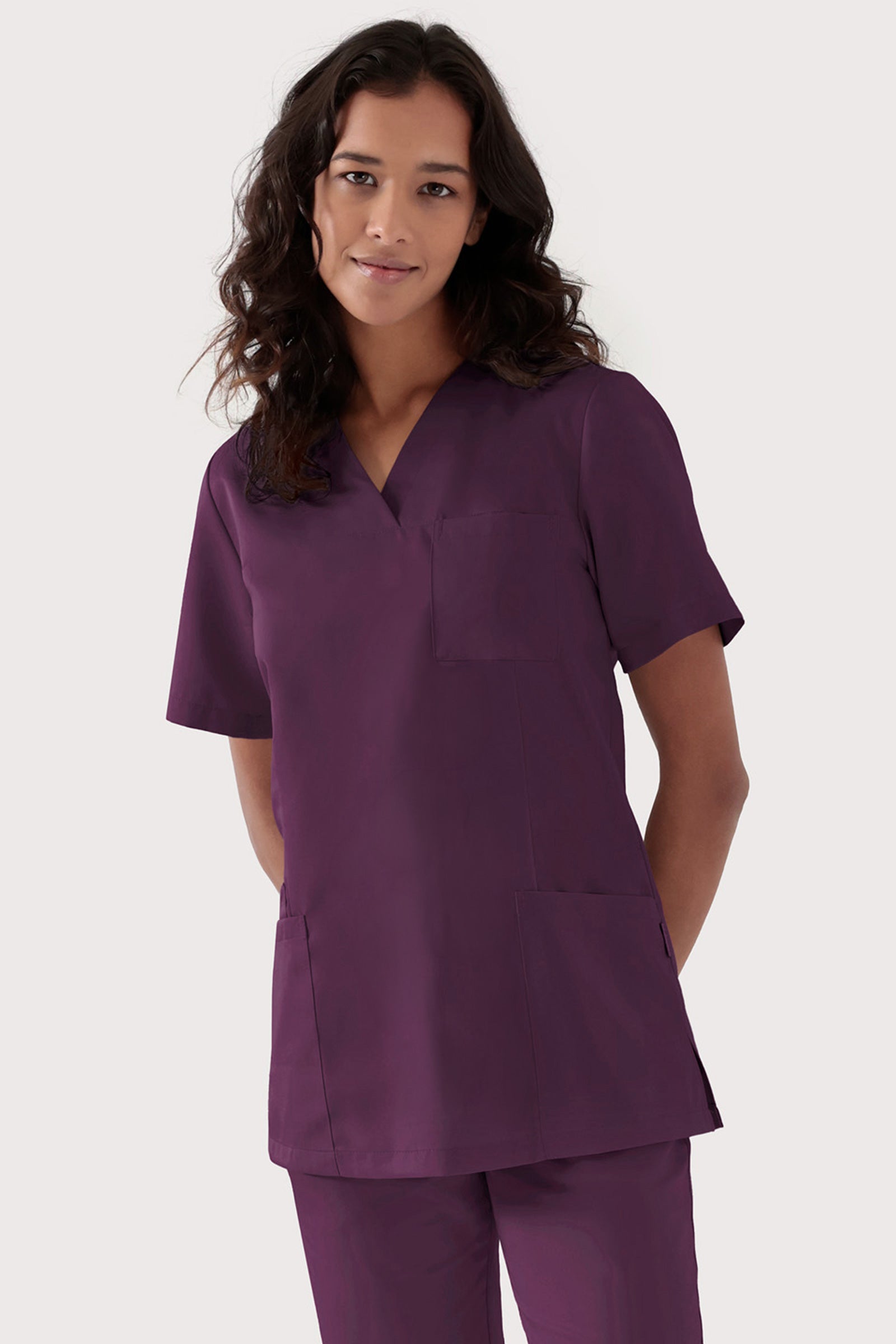 TENCEL™ oversteektuniek dames - V-hals black berry, Voorzijde view