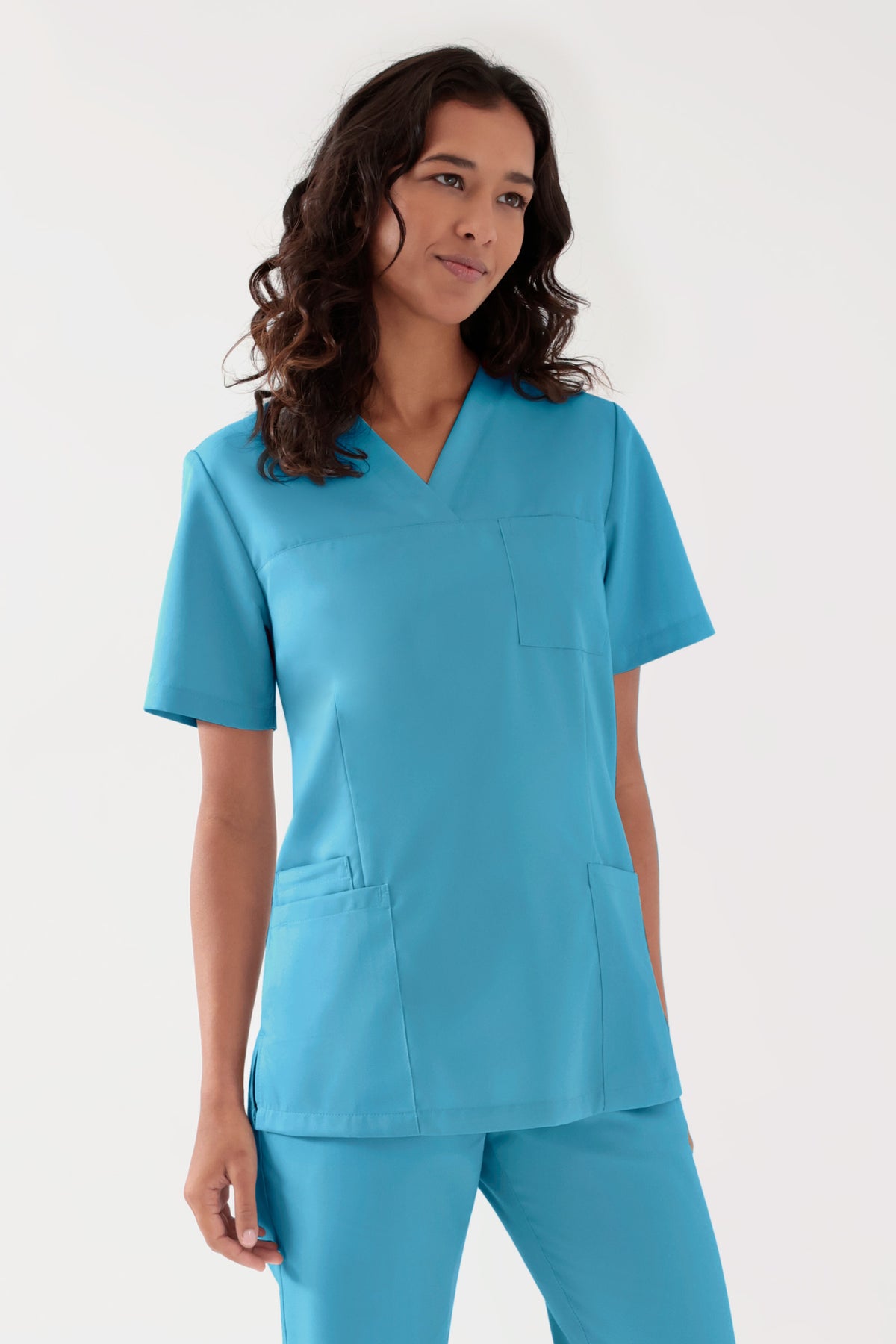 TENCEL™ oversteektuniek dames - V-hals donker turquoise