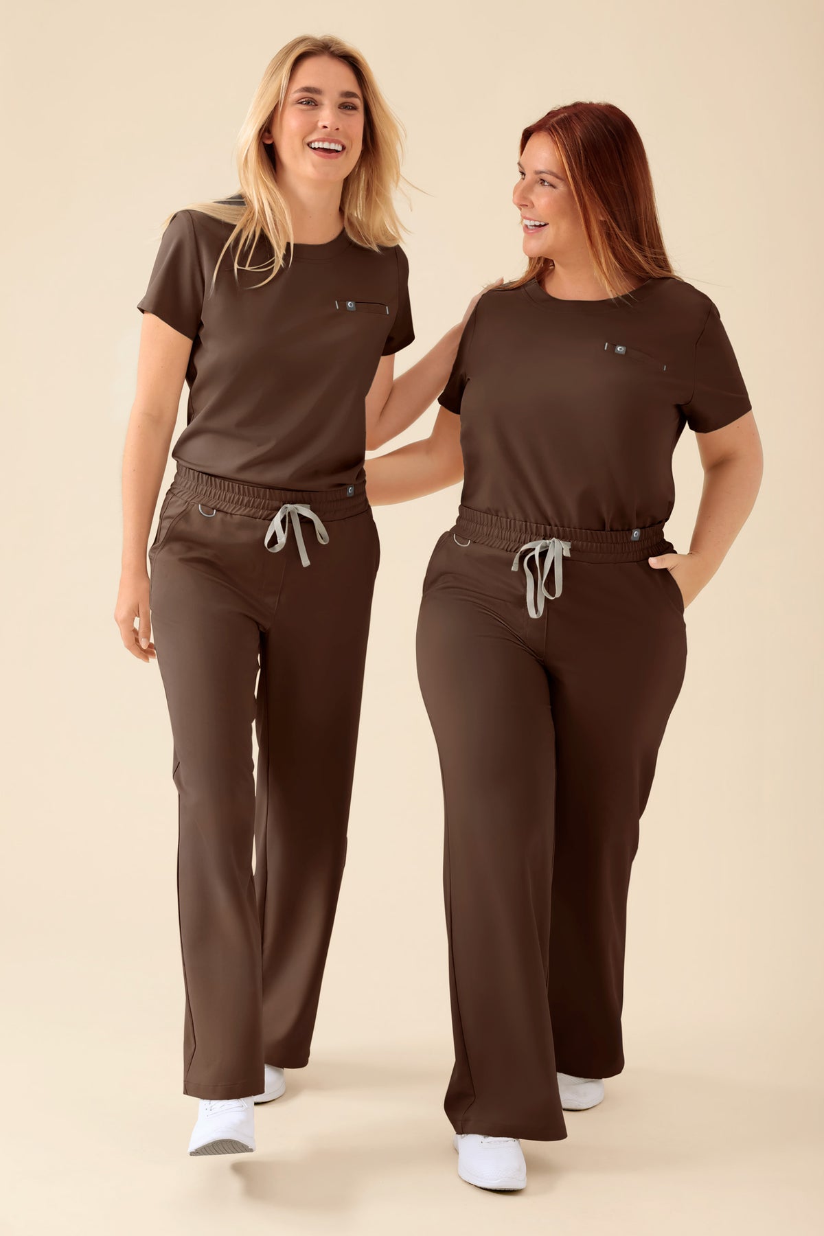 KAERE shirt dames - ronde hals coffee, Voorzijde view