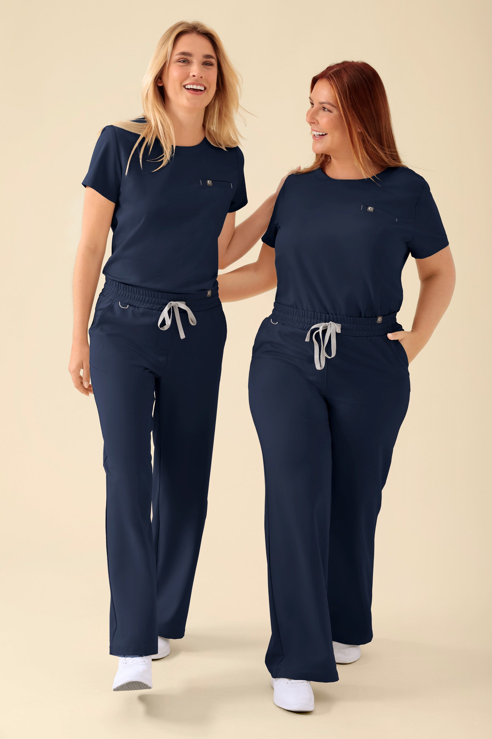 KAERE shirt dames - ronde hals navy, Voorzijde view