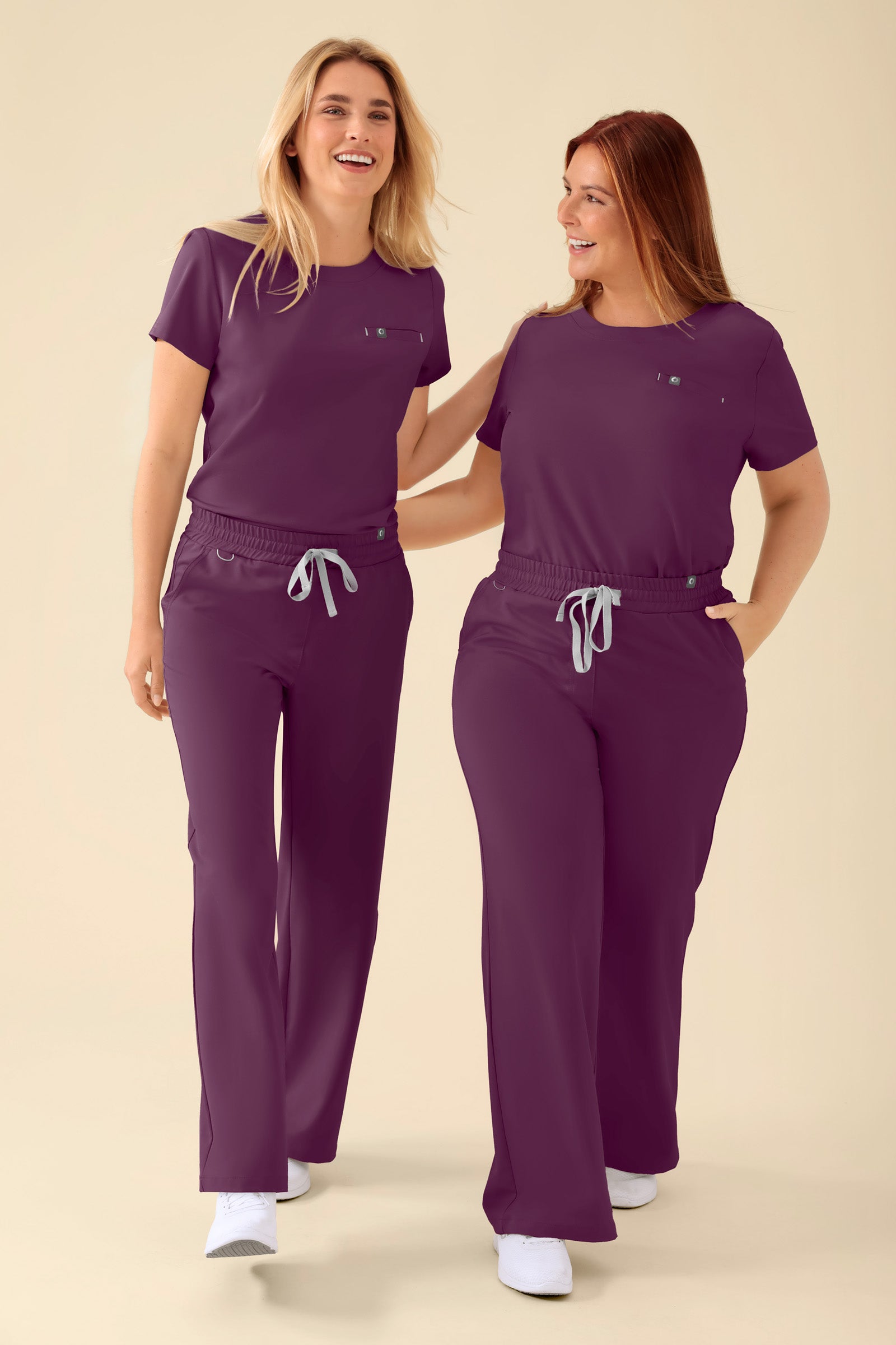 KAERE shirt dames - ronde hals pruimen, Voorzijde view