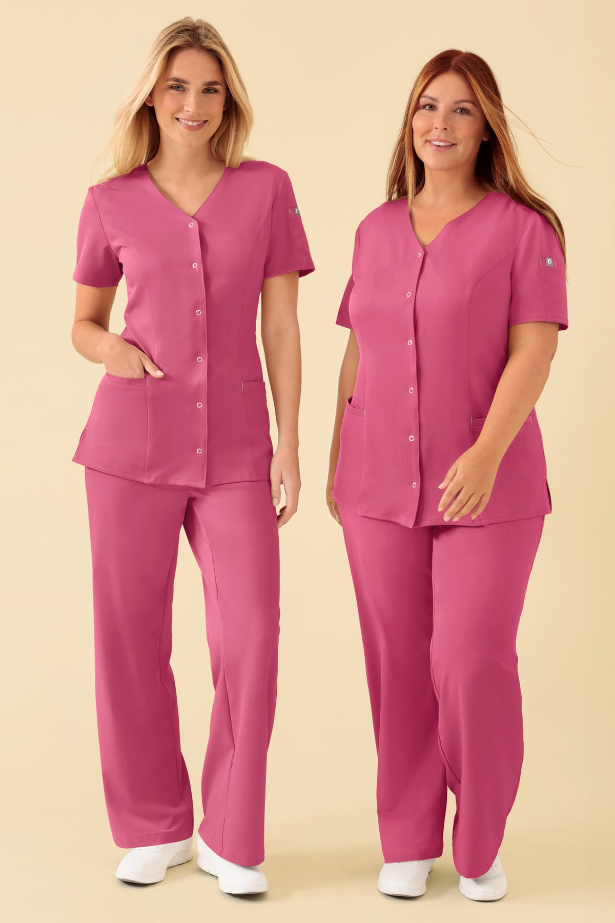 KAERE tuniek dames - drukknoopsluiting oud rose, Voorzijde view