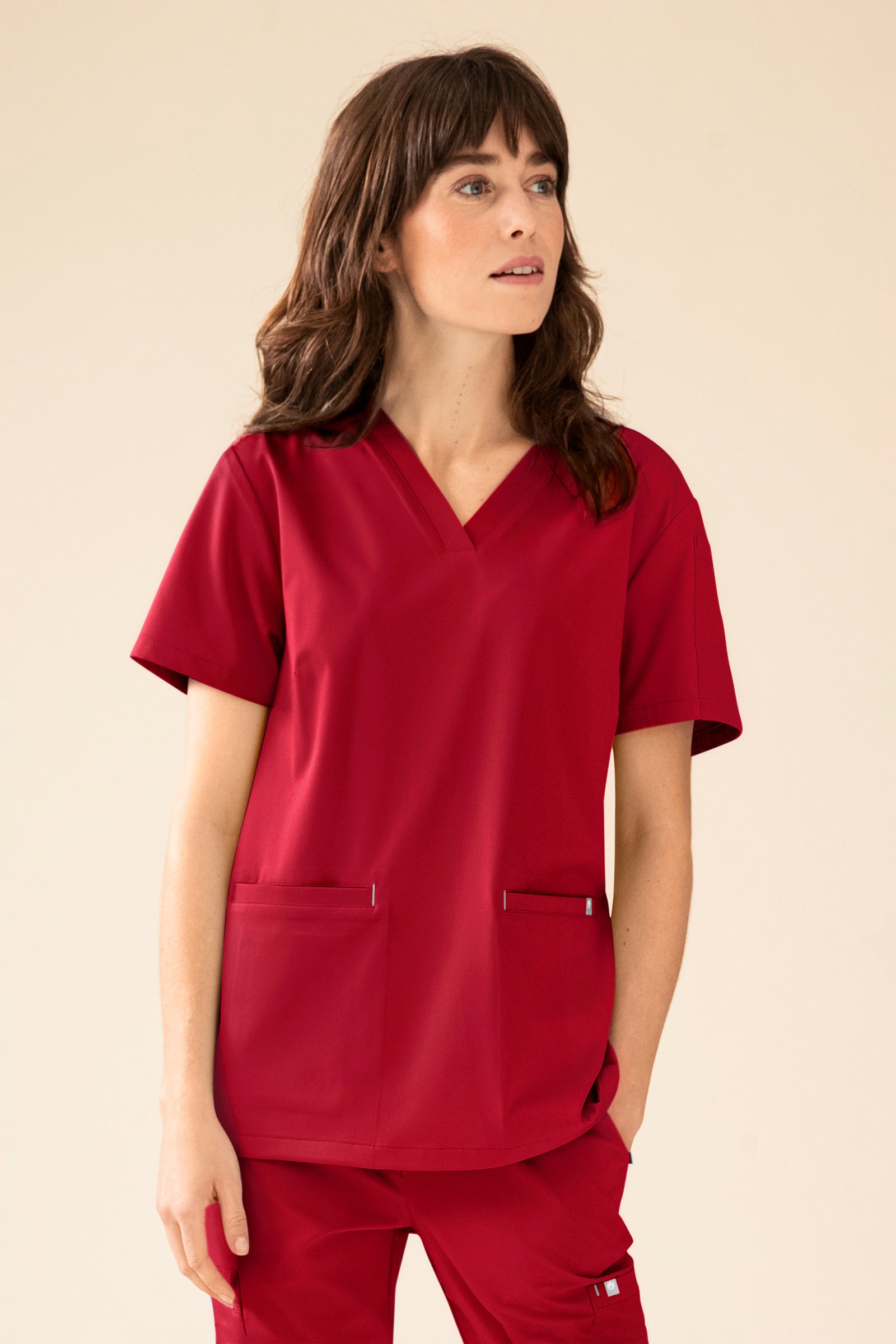 KAERE oversteektuniek dames - V-hals rood