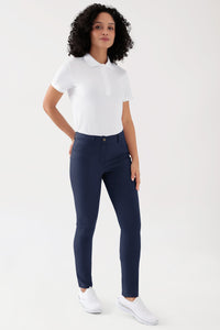 COMFY FLEX 5-pocket broek dames - slanke pijp navy