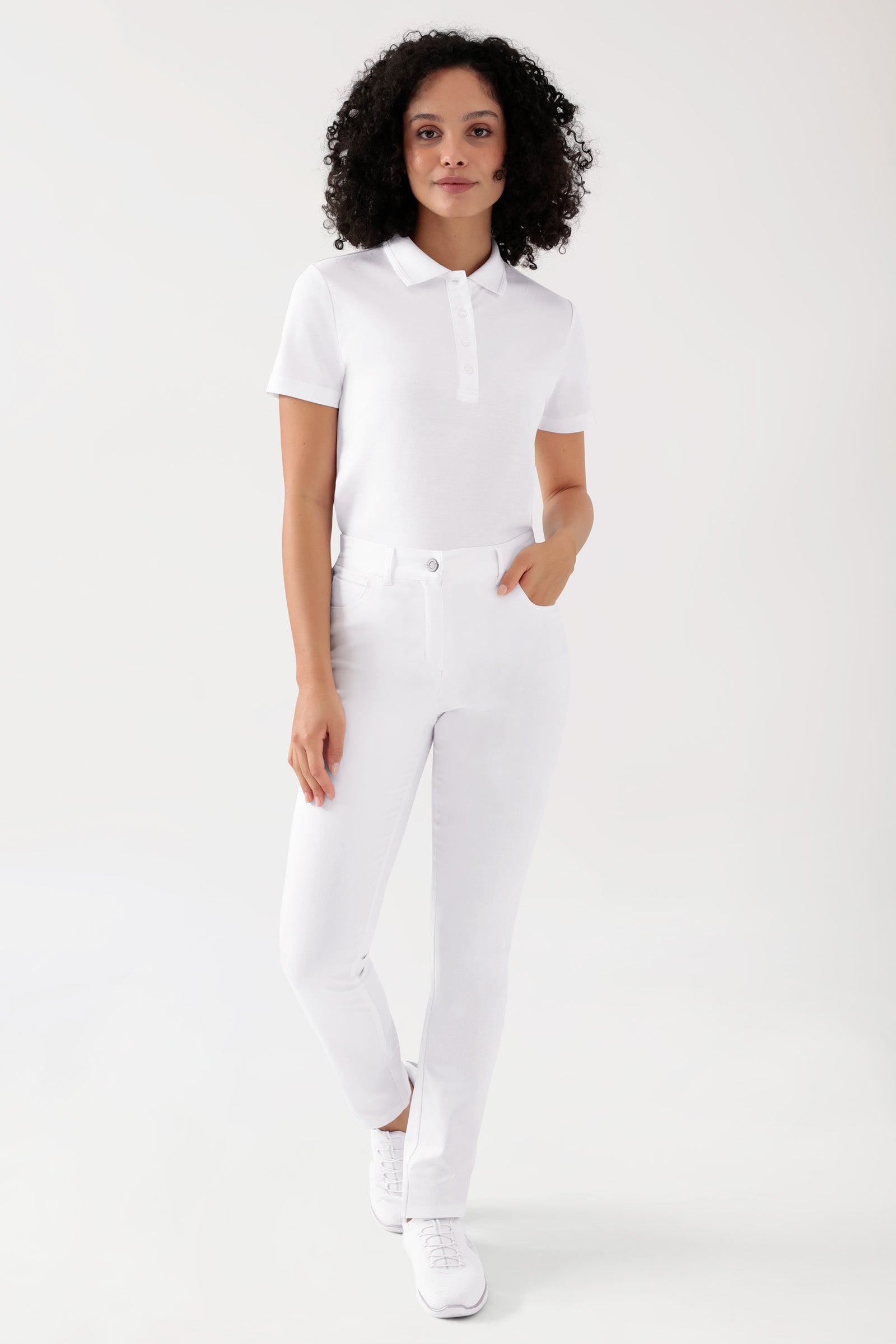 COMFY FLEX 5-pocket broek dames - rechte pijp wit