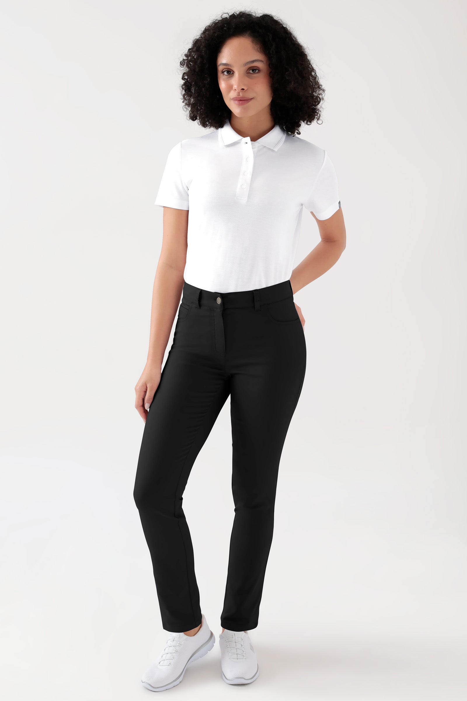 COMFY FLEX 5-pocket broek dames - rechte pijp zwart