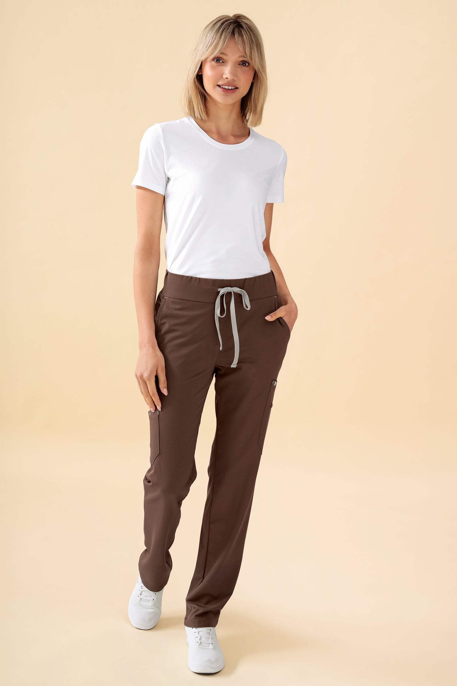 KAERE broek dames - rechte zoom coffee