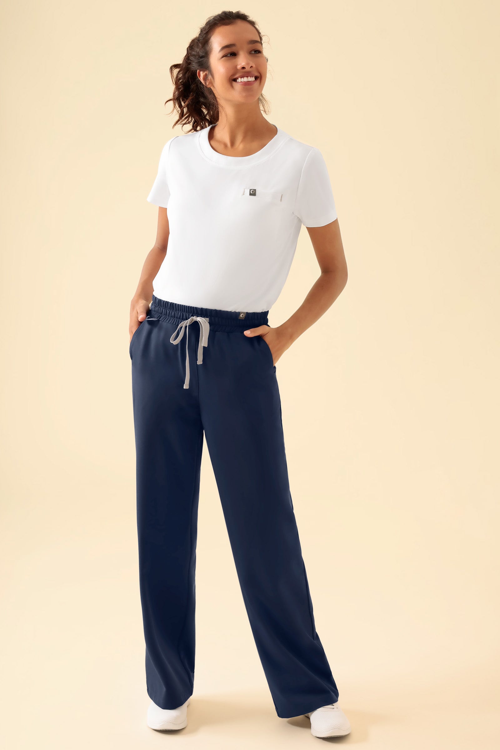 KAERE broek dames - wijd been navy