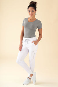 KAERE broek dames - zoom met elastische boord en beenzak wit