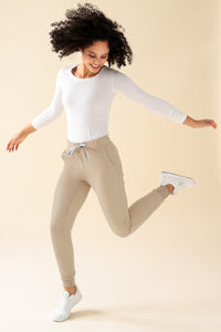 KAERE broek dames - zoom met elastische boord zonder beenzak zand