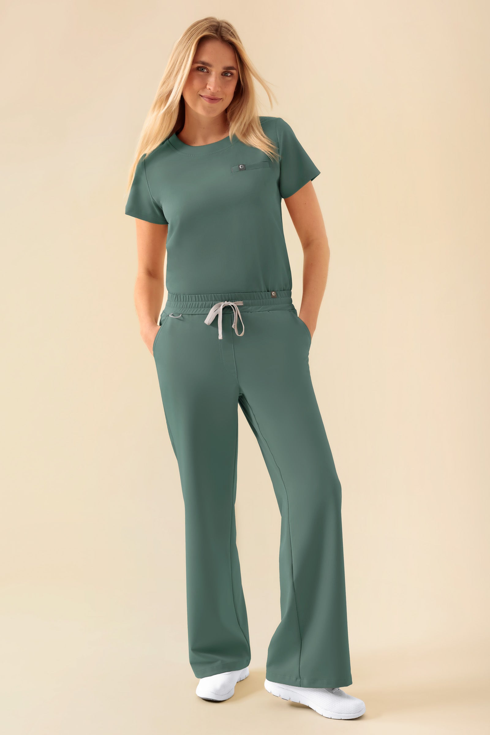 KAERE broek dames - wijd been donkergroen