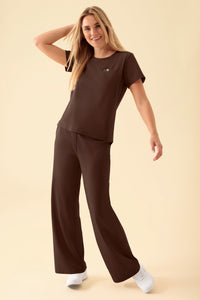 KAERE shirt dames - ronde hals coffee