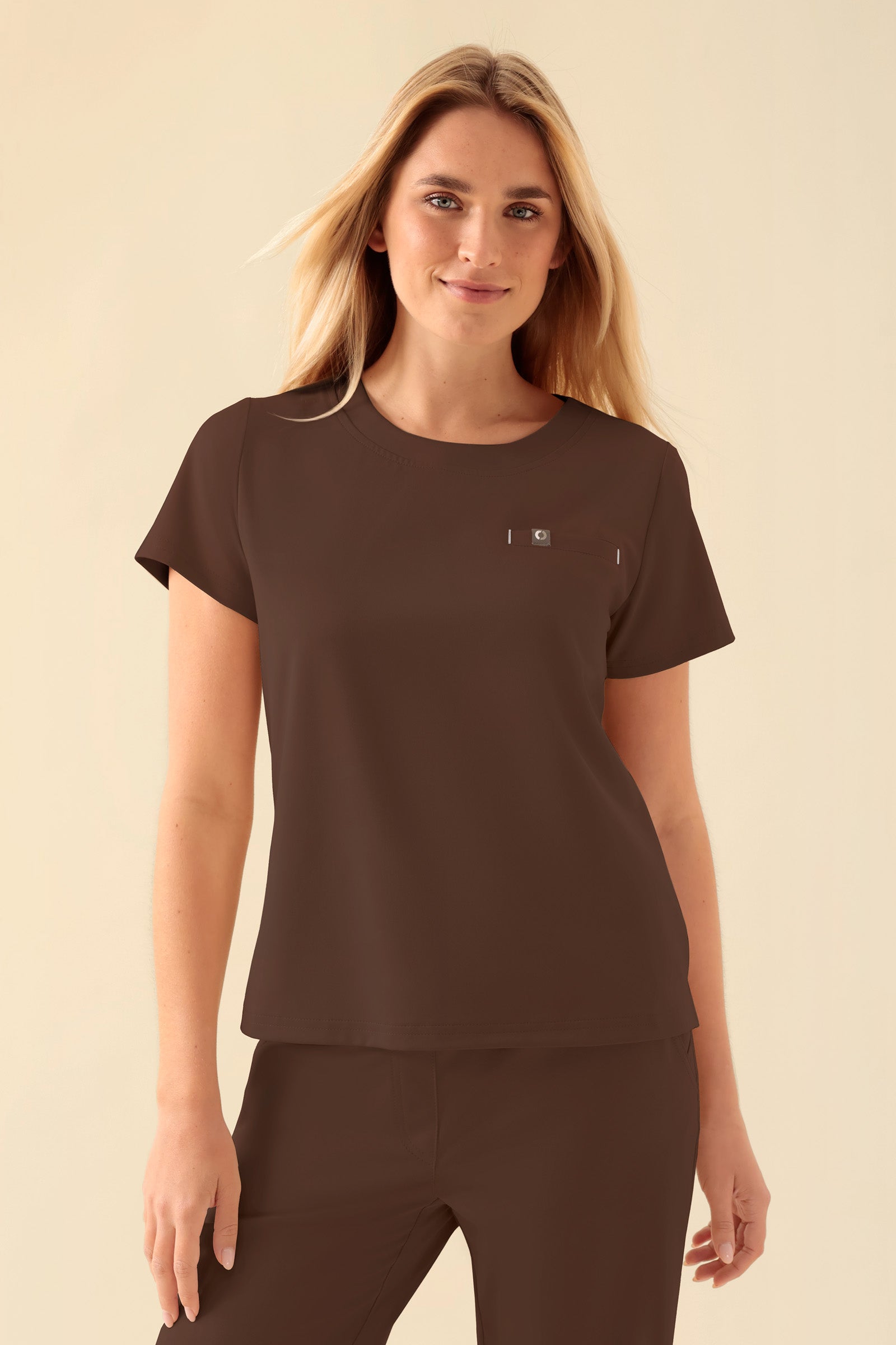 KAERE shirt dames - ronde hals coffee