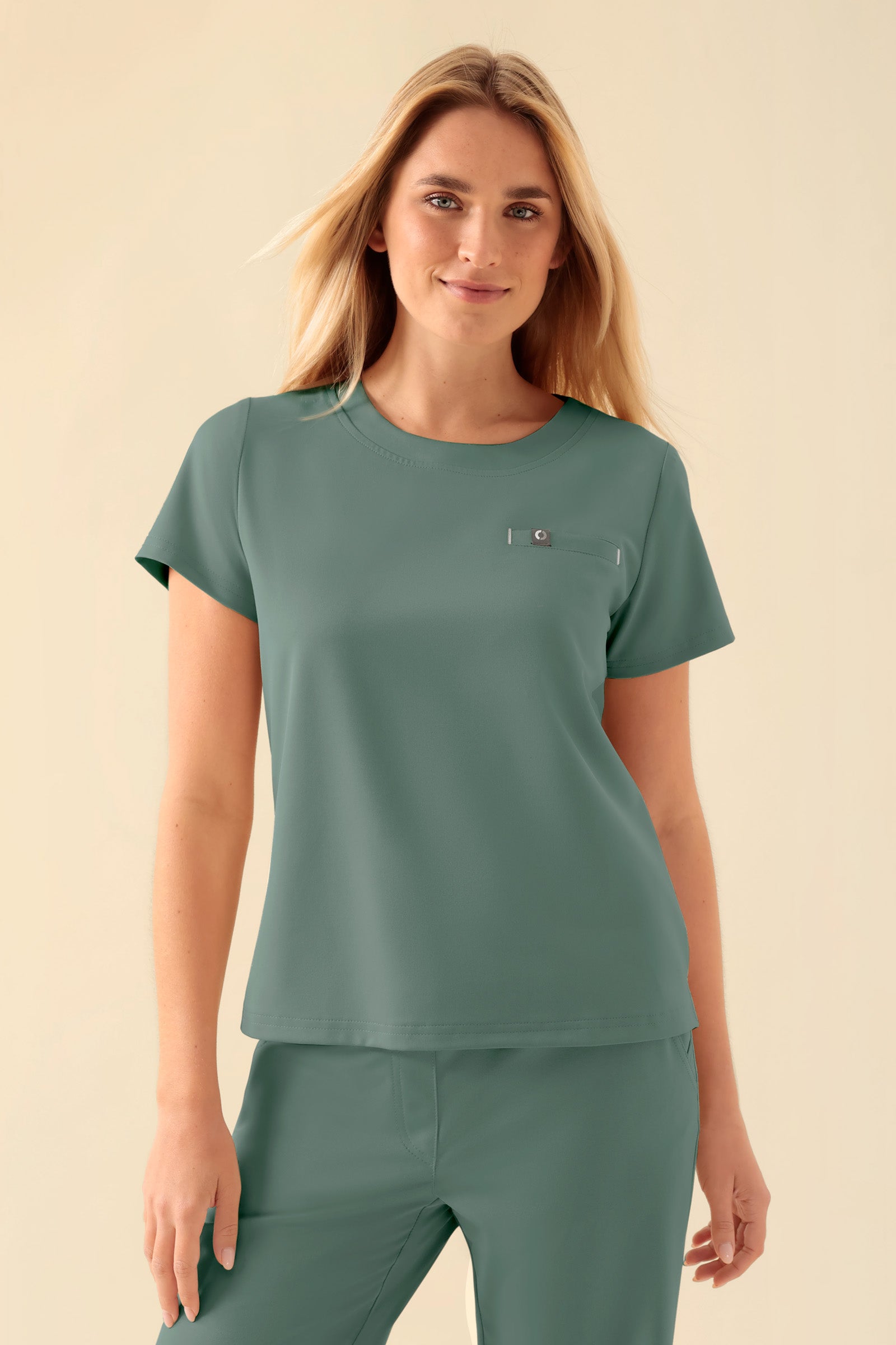 KAERE shirt dames - ronde hals donkergroen