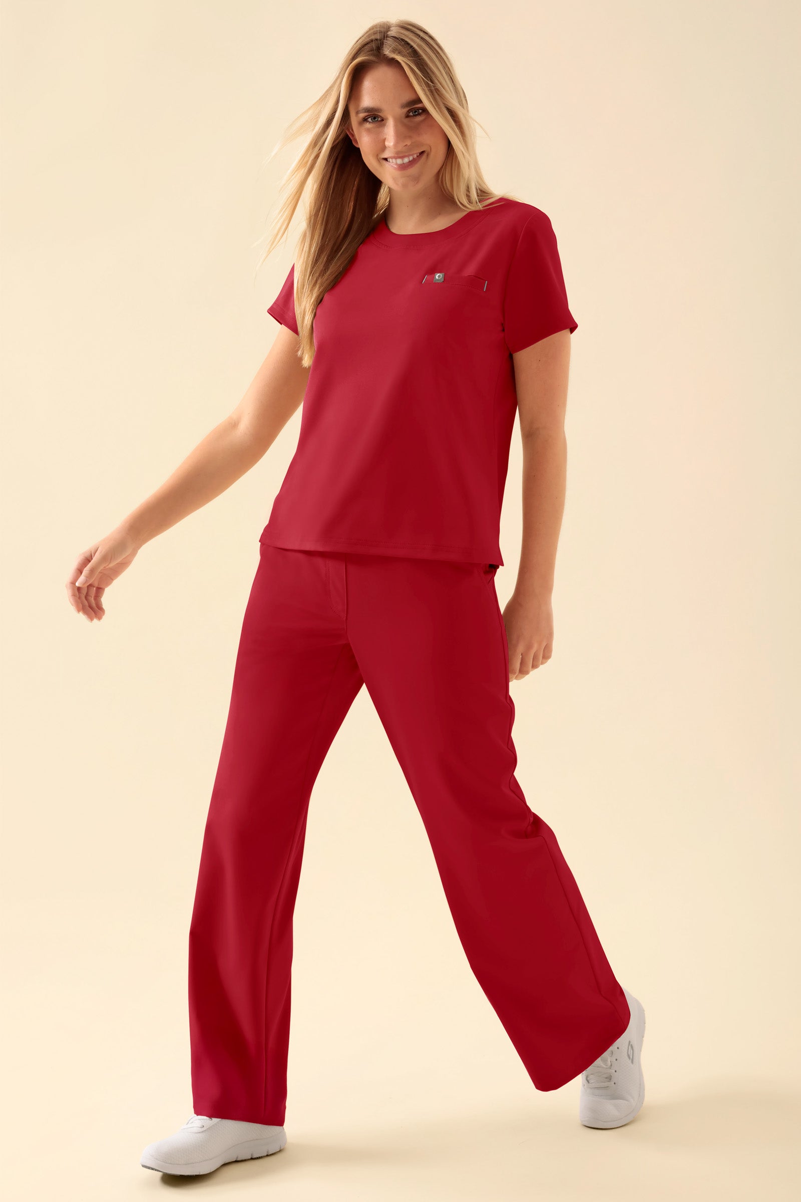 KAERE shirt dames - ronde hals rood