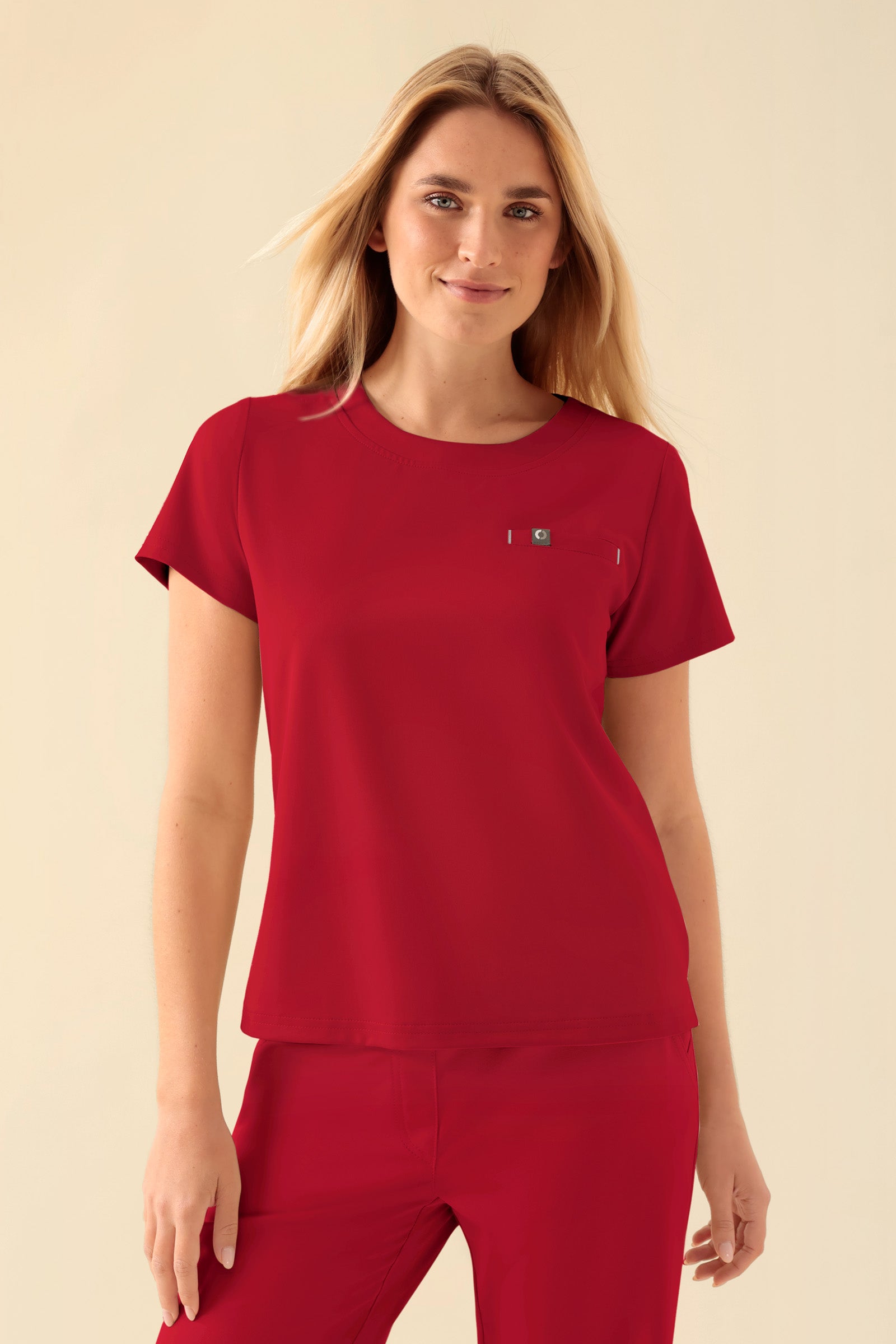 KAERE shirt dames - ronde hals rood