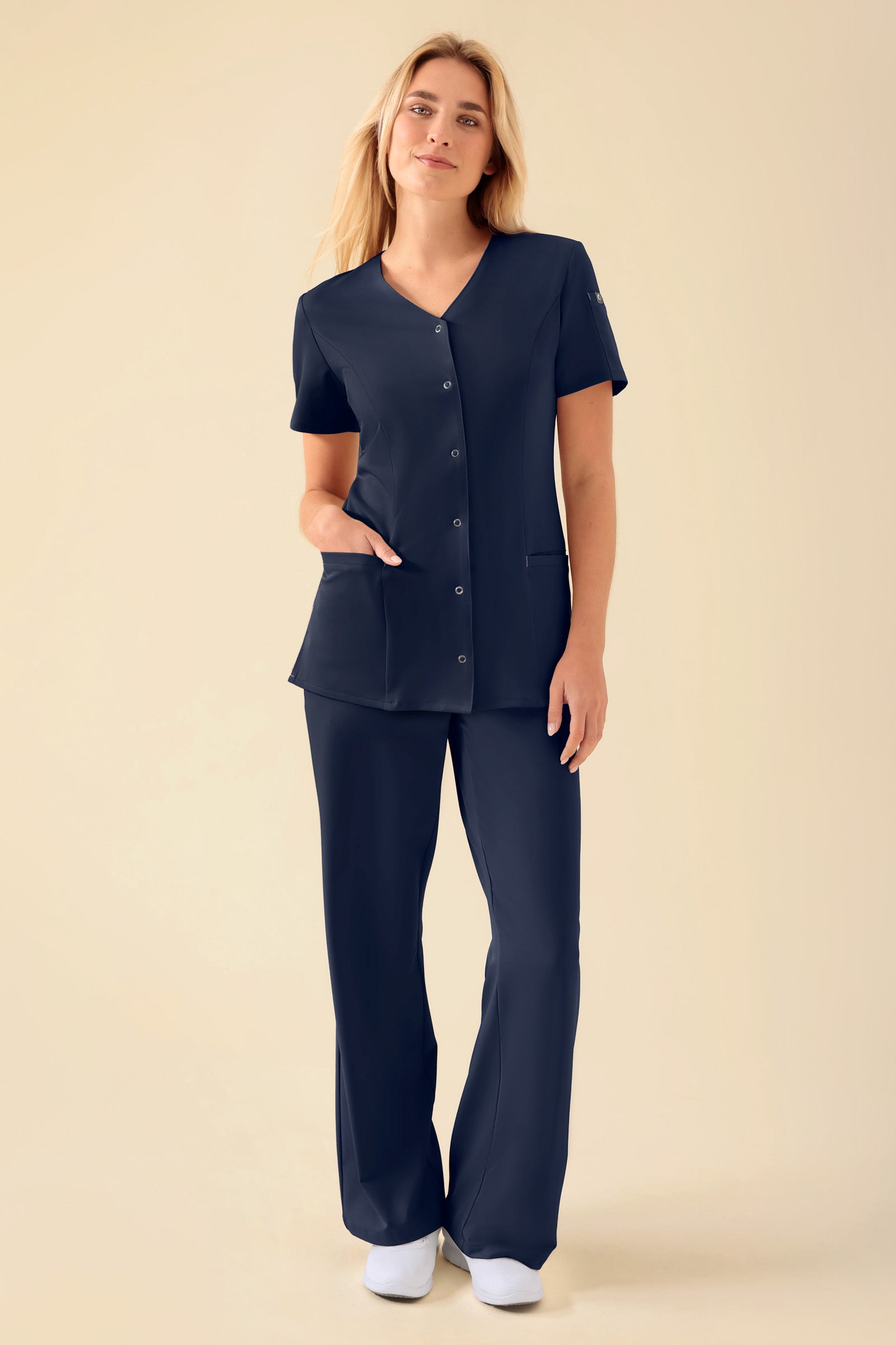 KAERE tuniek dames - drukknoopsluiting navy