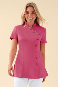 KAERE tuniek dames - asymetrische knoopsluiting oud rose